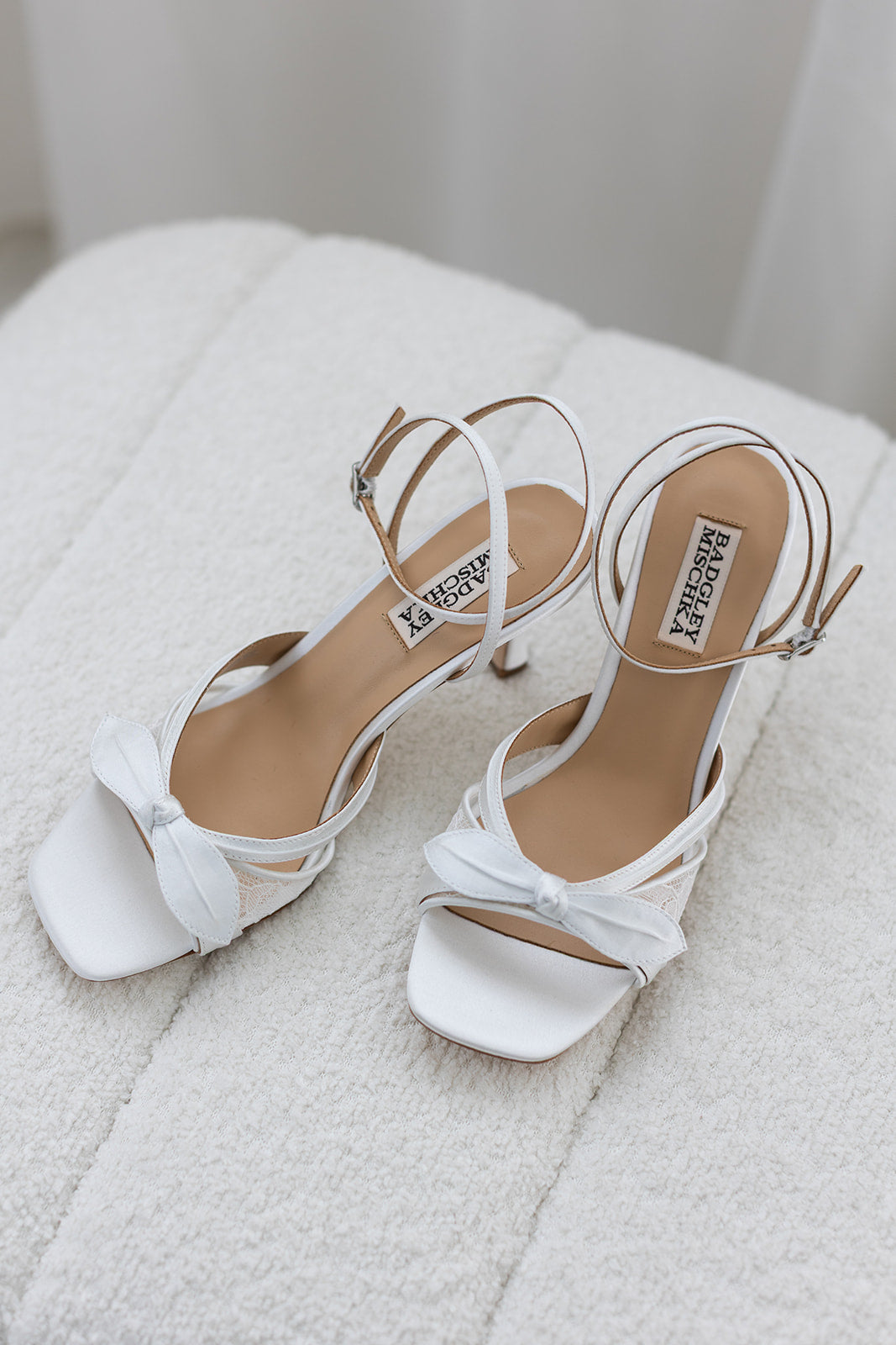 Joselyn - Open Toe Lace Ankle Strap Stiletto Heels - Soft White