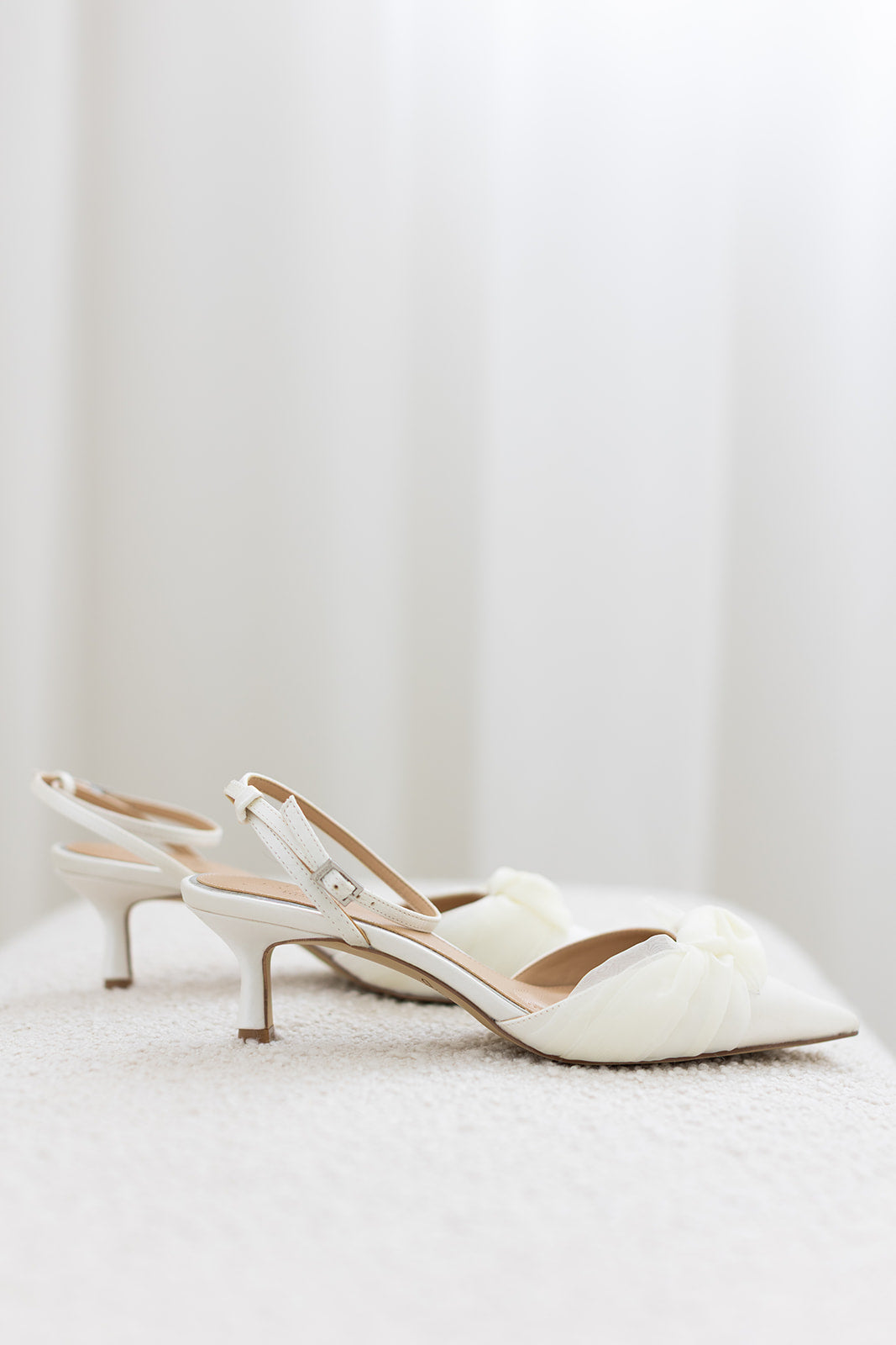 Favor - Pointed Toe Kitten Heels - Ivory