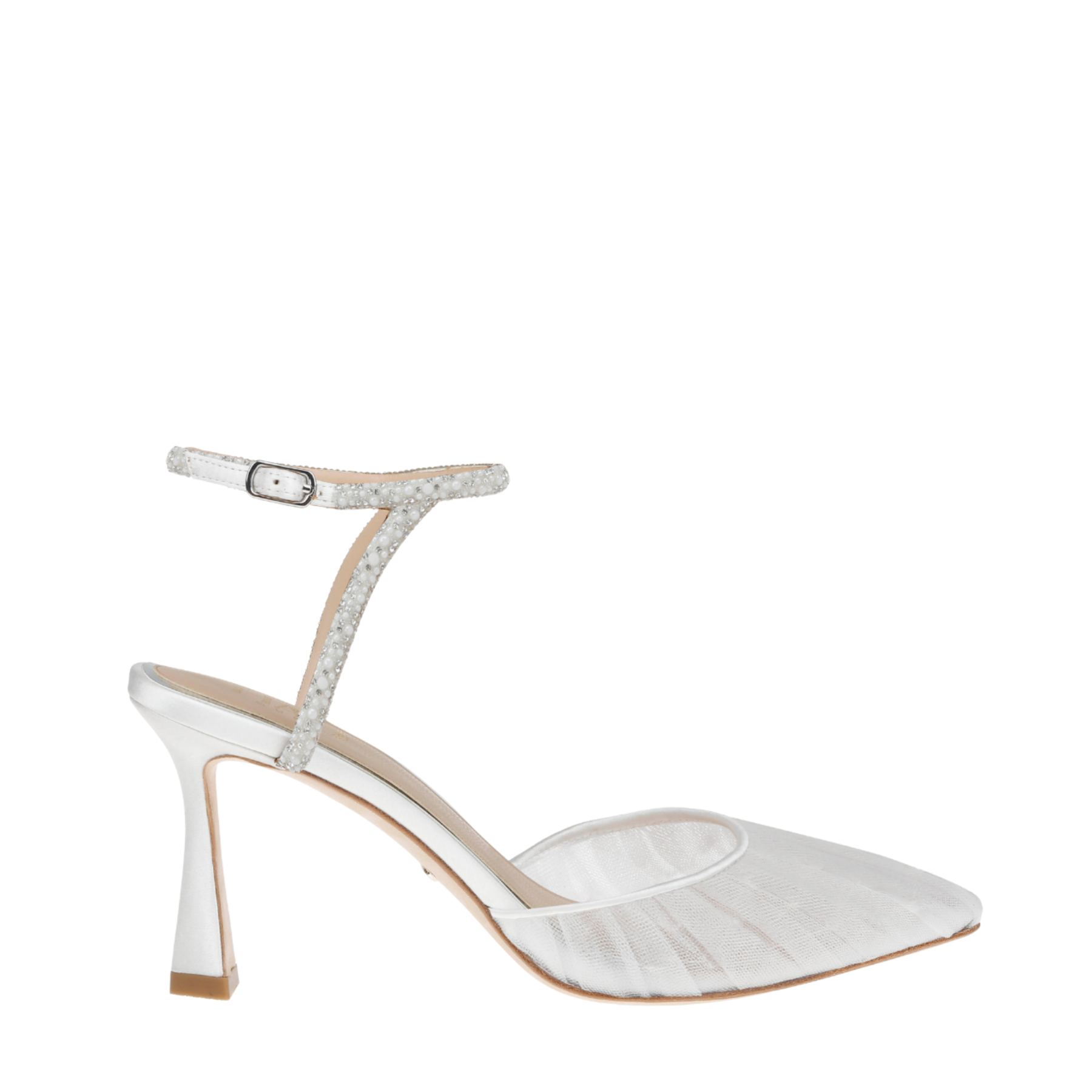 Georgia Pearl - White Tulle Point with Crystal and Pearl Strap