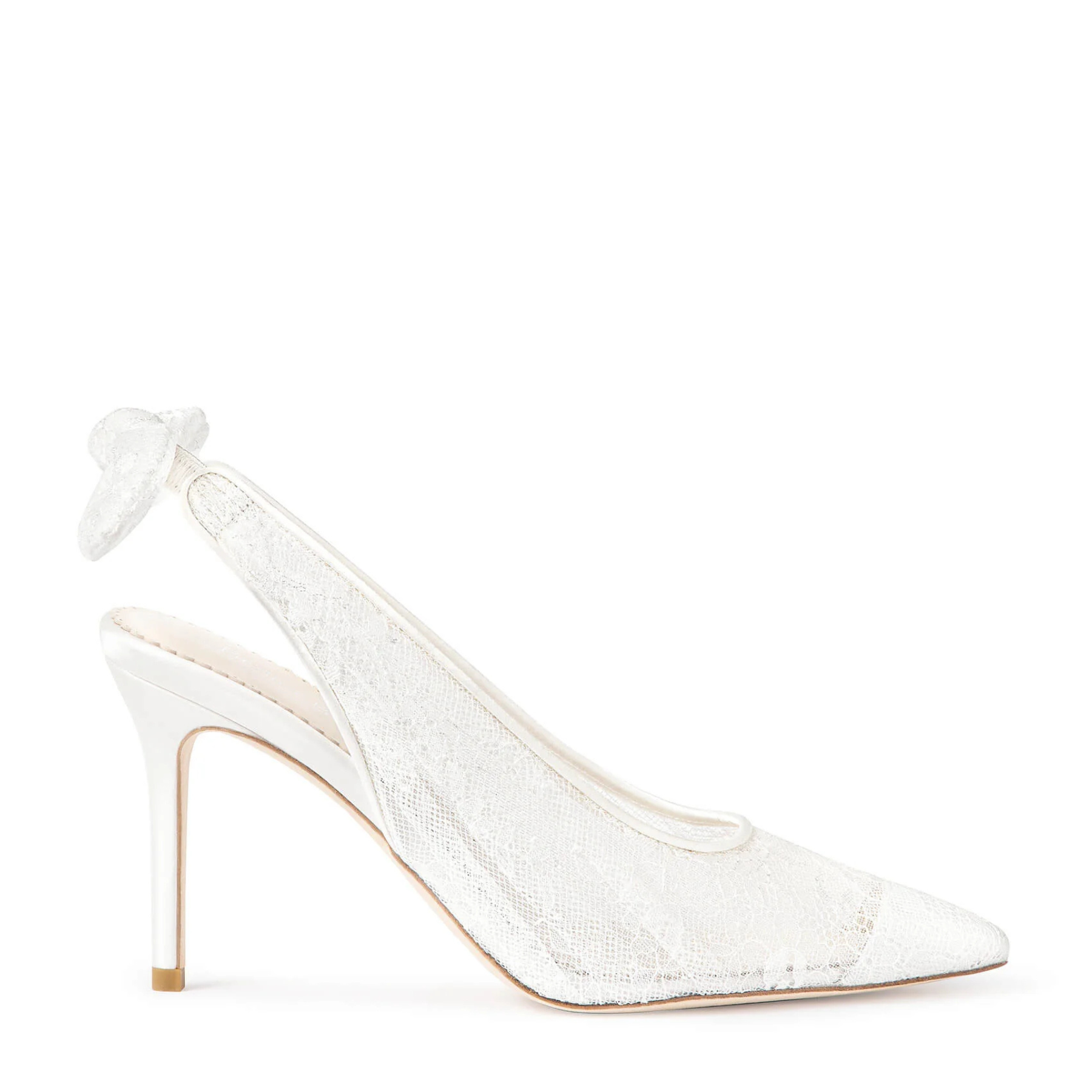 Monroe - Lace Slingback Bridal Stilettos - Ivory