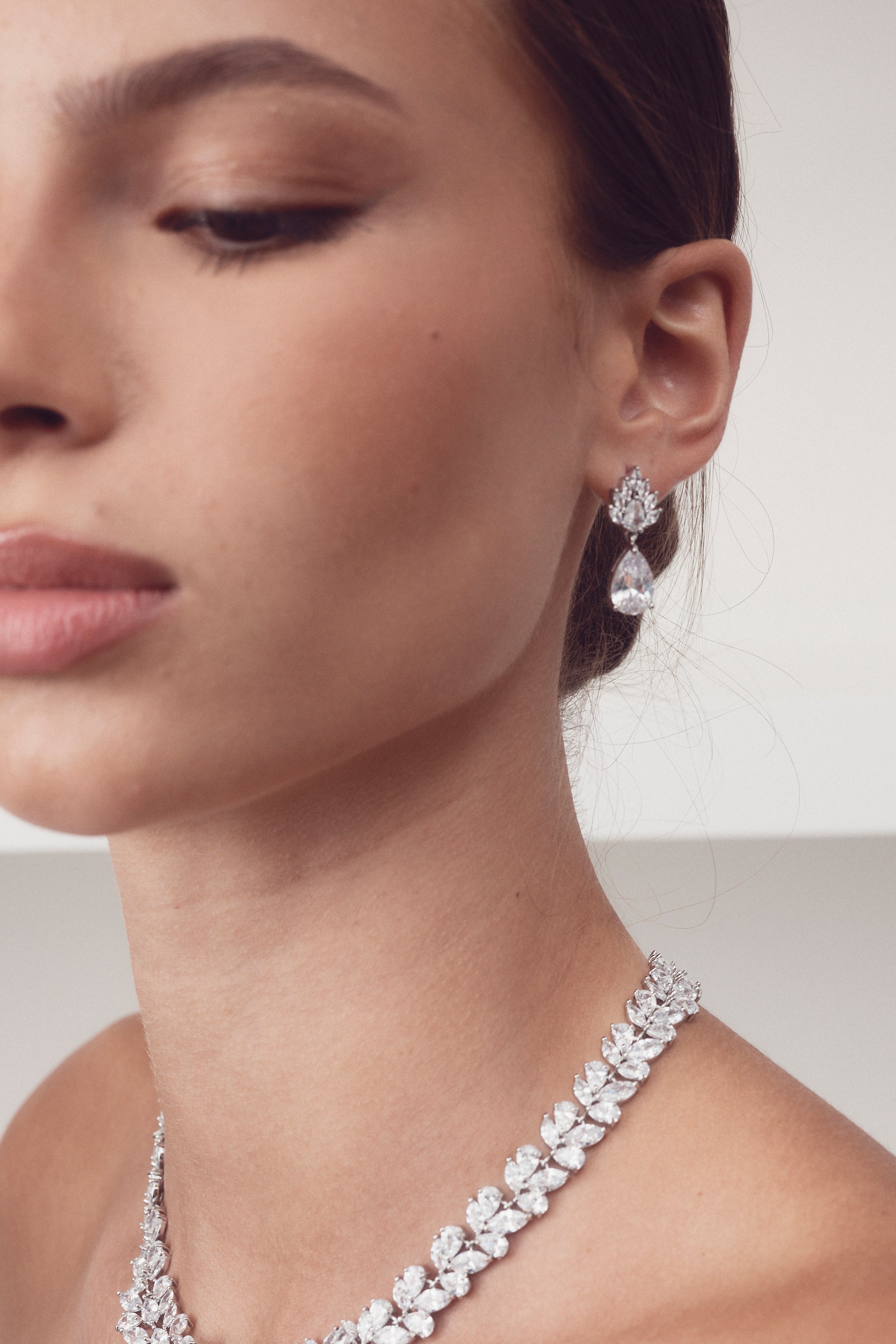 Presley - Sparkling Marquise and Teardrop Crystal Bridal Earrings