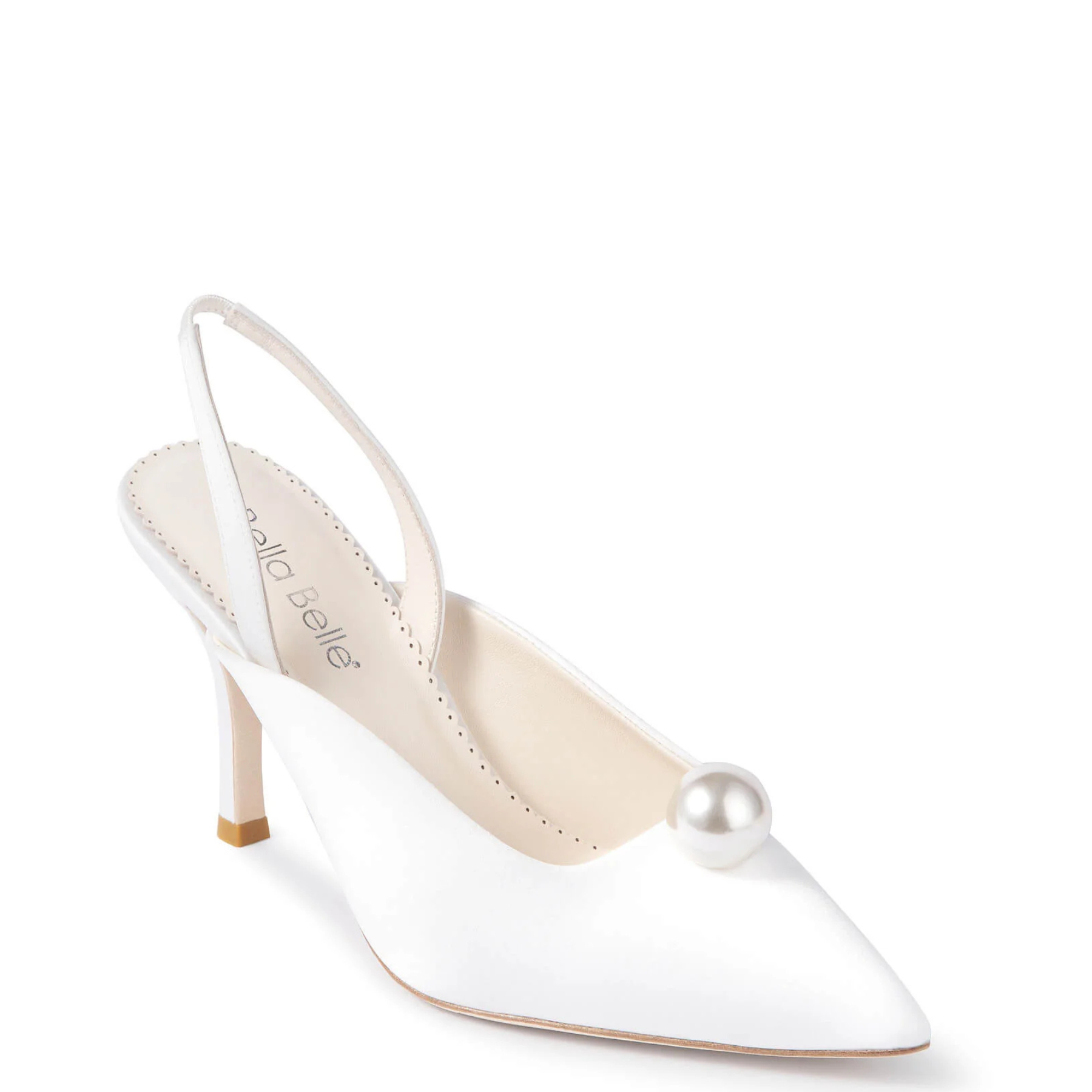 Misha - Pearl Slingback Bridal Heels - Ivory