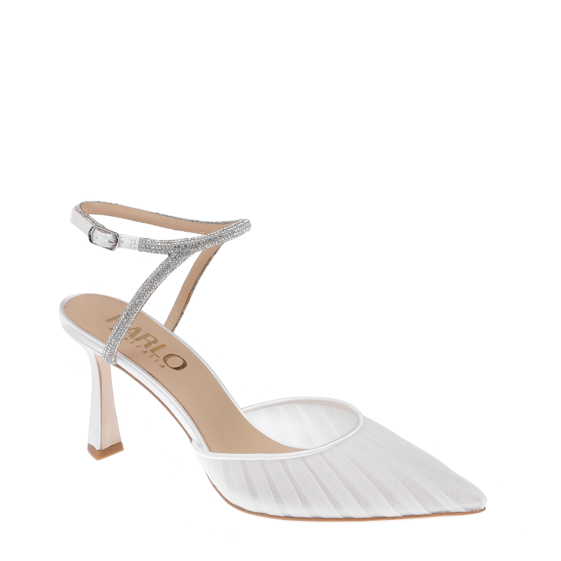 Georgia Crystal - White Tulle Point with Crystal Strap