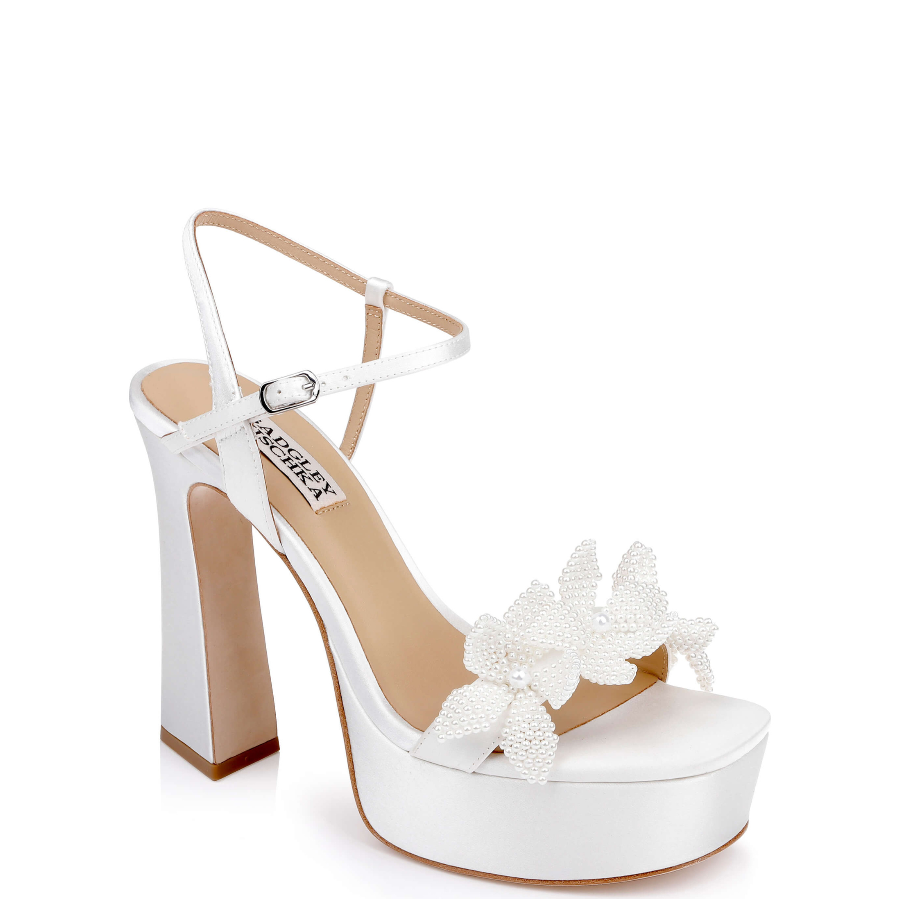 Wicket - Flower Embellished Platform Sandal - Soft White