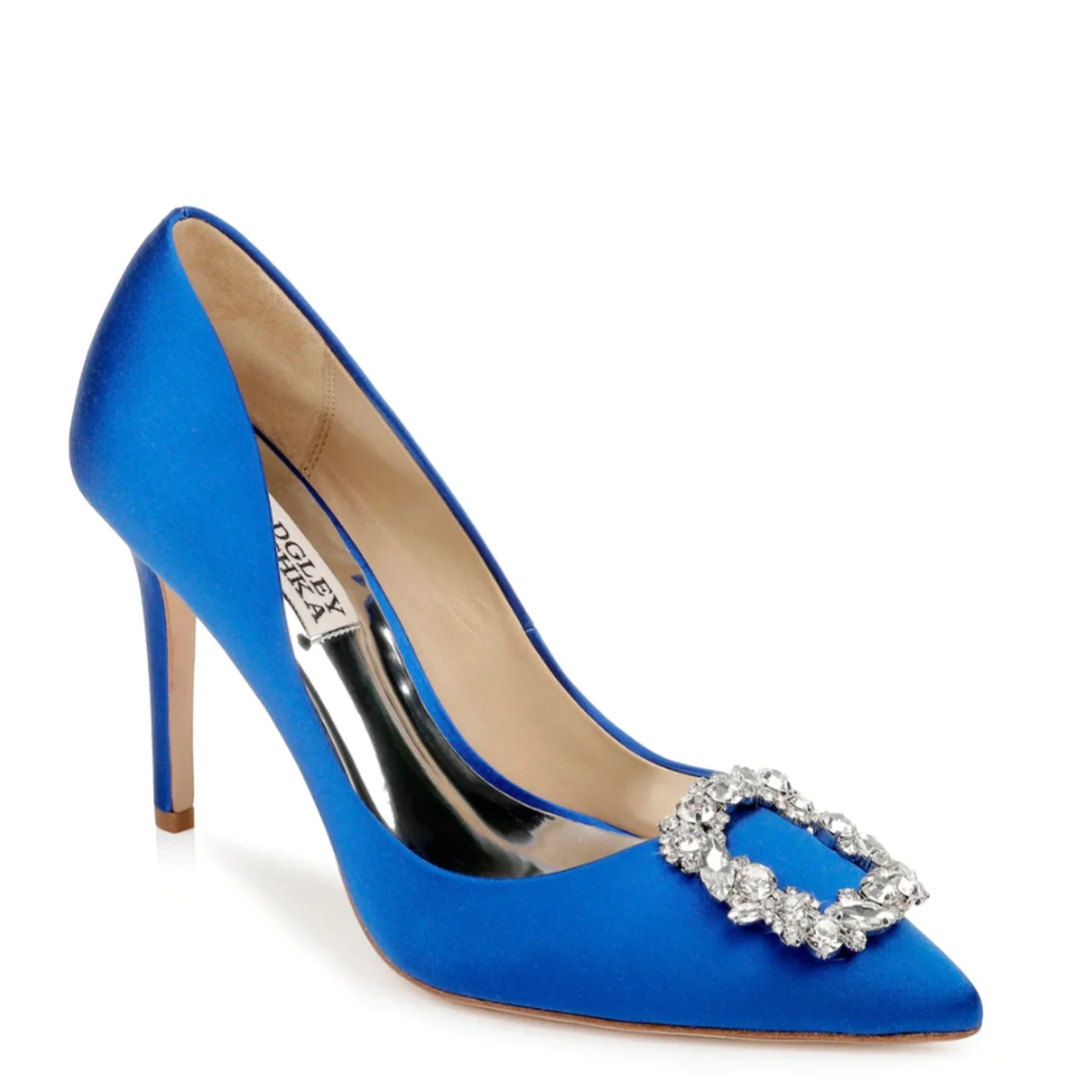 Cher - Crystal Buckle High Heel Stiletto Pump - Electric Blue