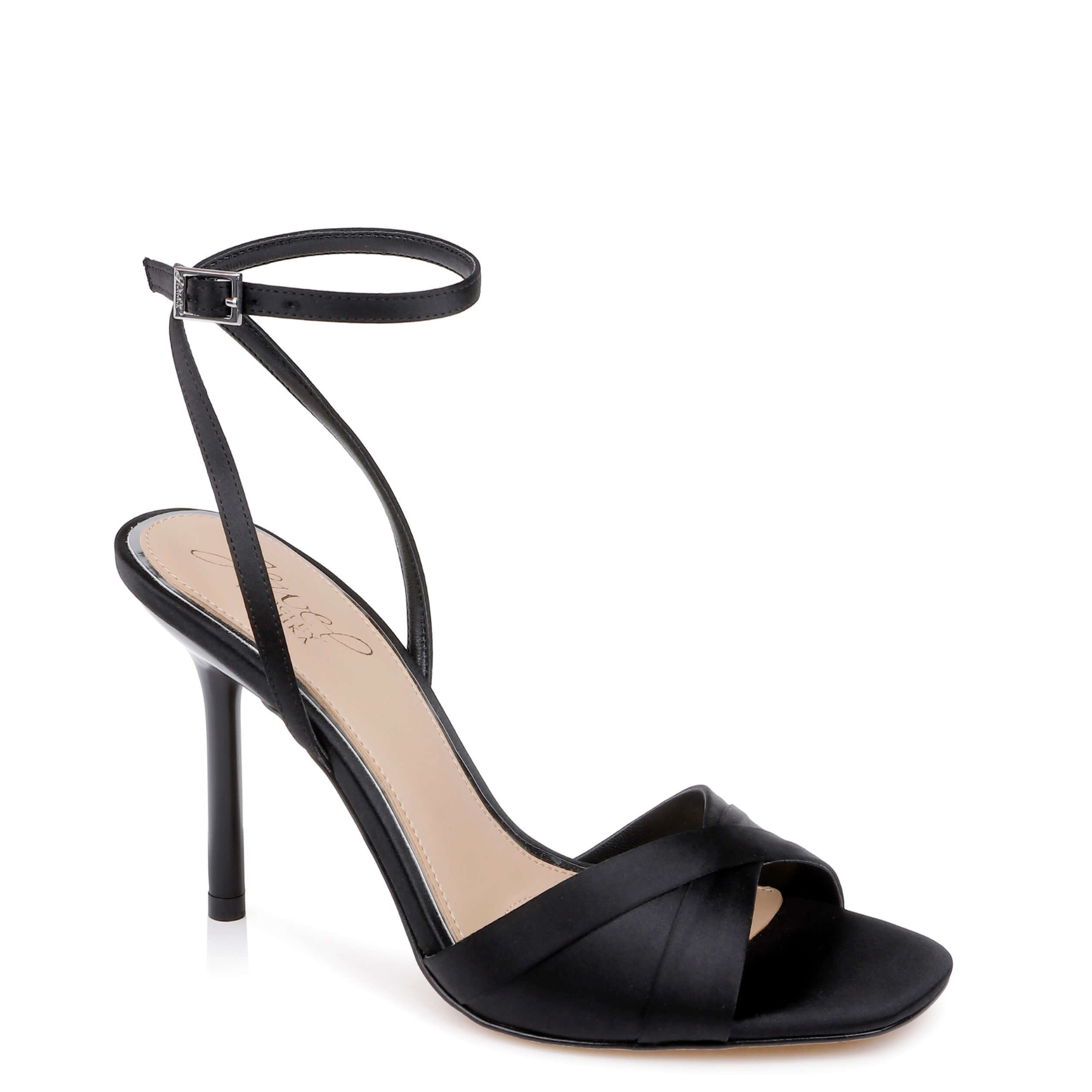 Parisa - Cross Front Stiletto Sandals - Black