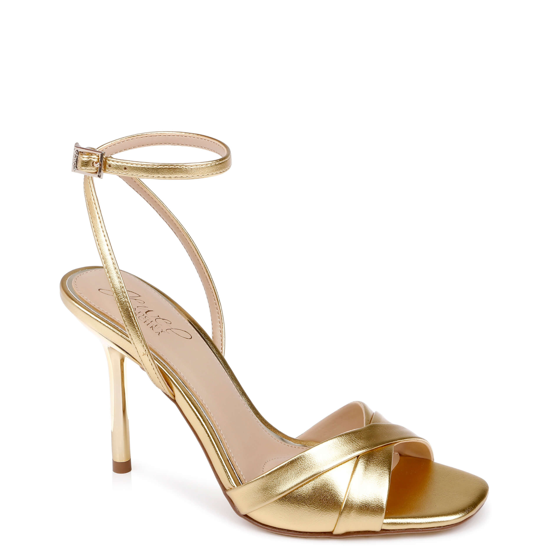 Parisa - Cross Front Stiletto Sandals - Gold