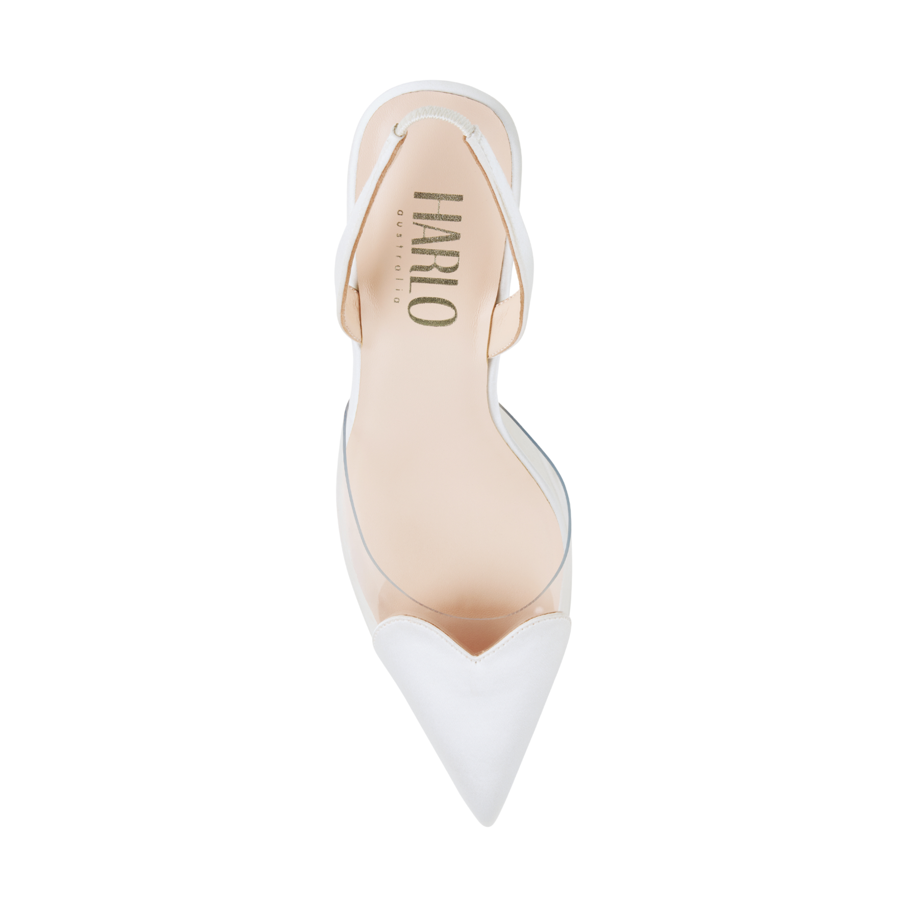 Cupid - Love Heart Sling Back Heels - Ivory Silk Satin