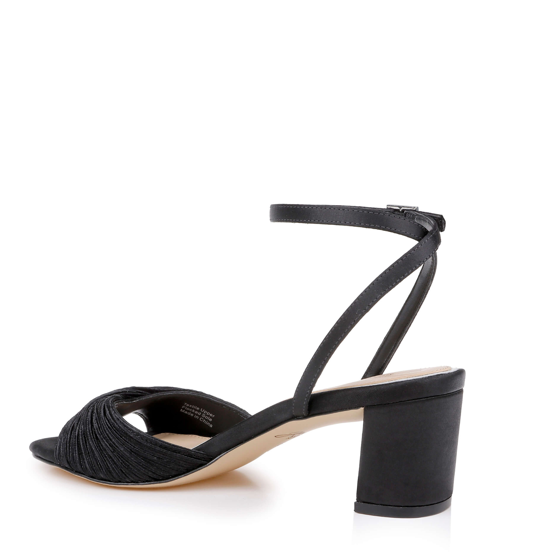 Pretty - Open Toe Strappy Low Block Heel - Black