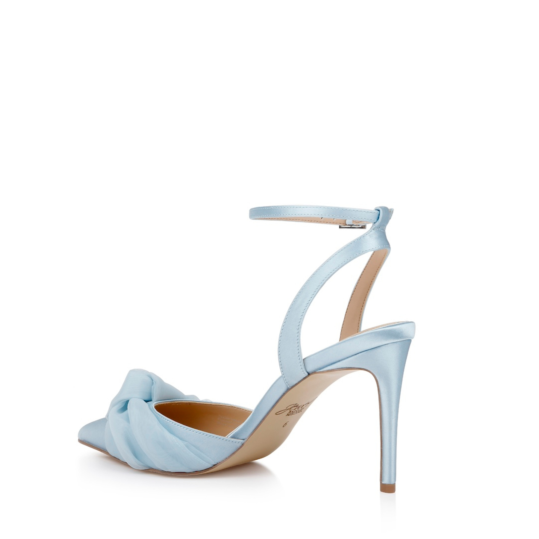 Federica - Pointed Toe Ankle Strap Pumps - Sky Blue