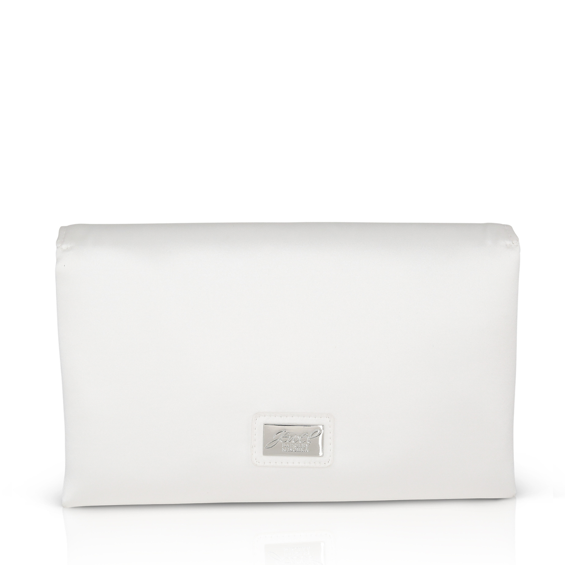 Alicia - Satin Envelope with Crystal Bow - Soft White