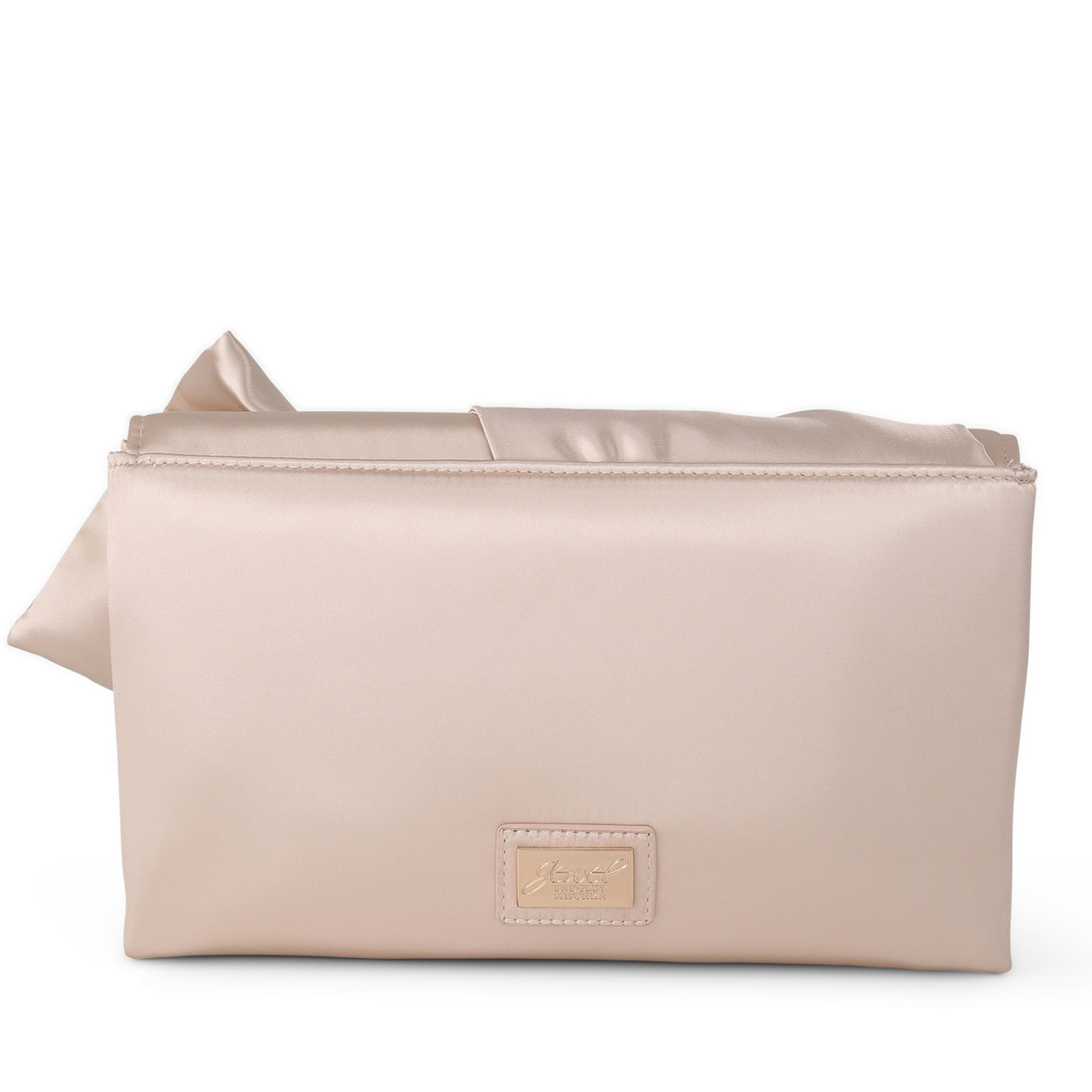 Delilah - Handtied Bow Envelope Clutch - Champagne Nude