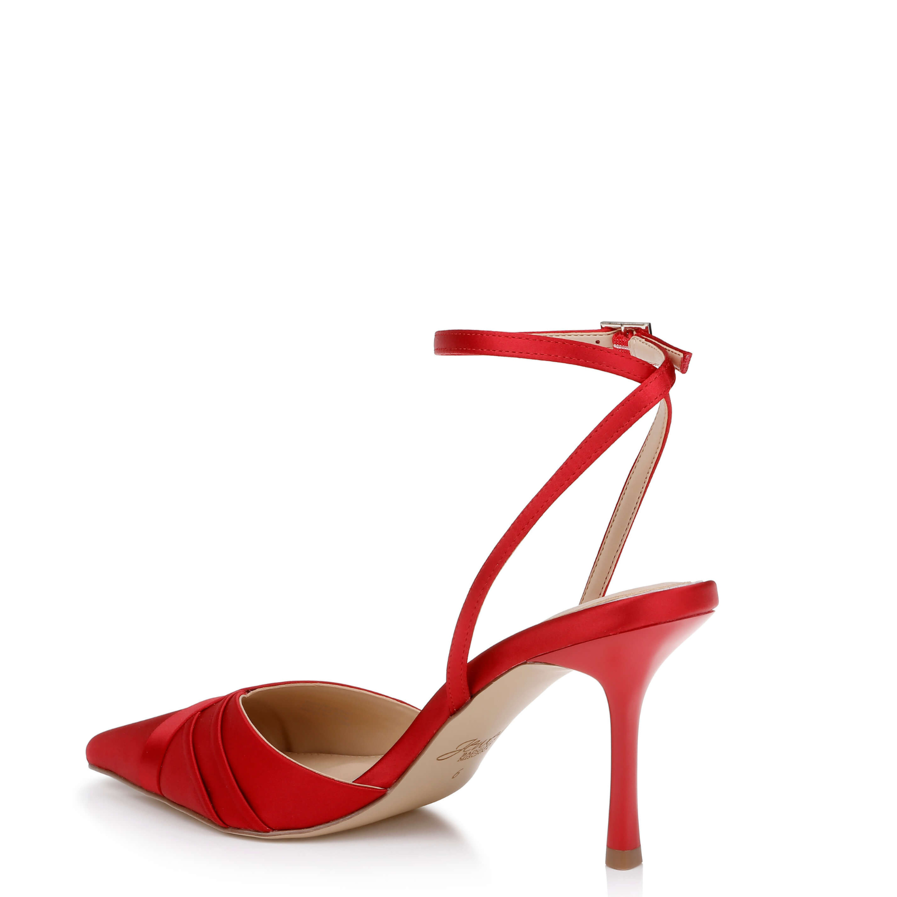 Parklyn - Pointed Toe Ankle Strap Pump - Red