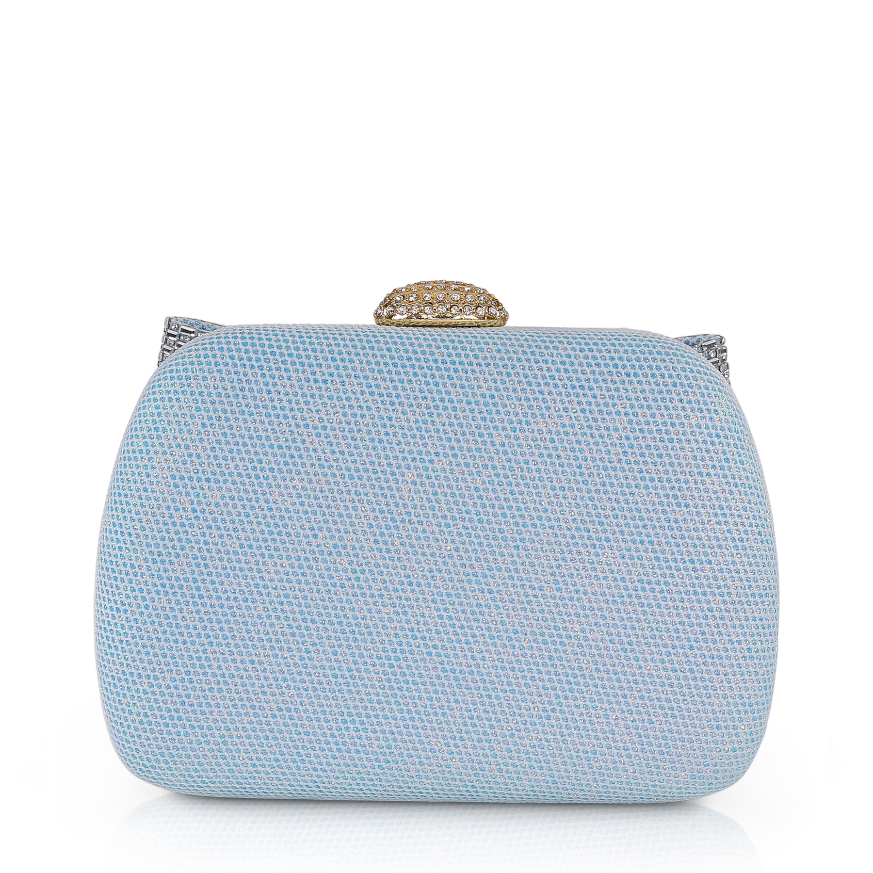 Emmy - Crystal Bow Clutch - Blue