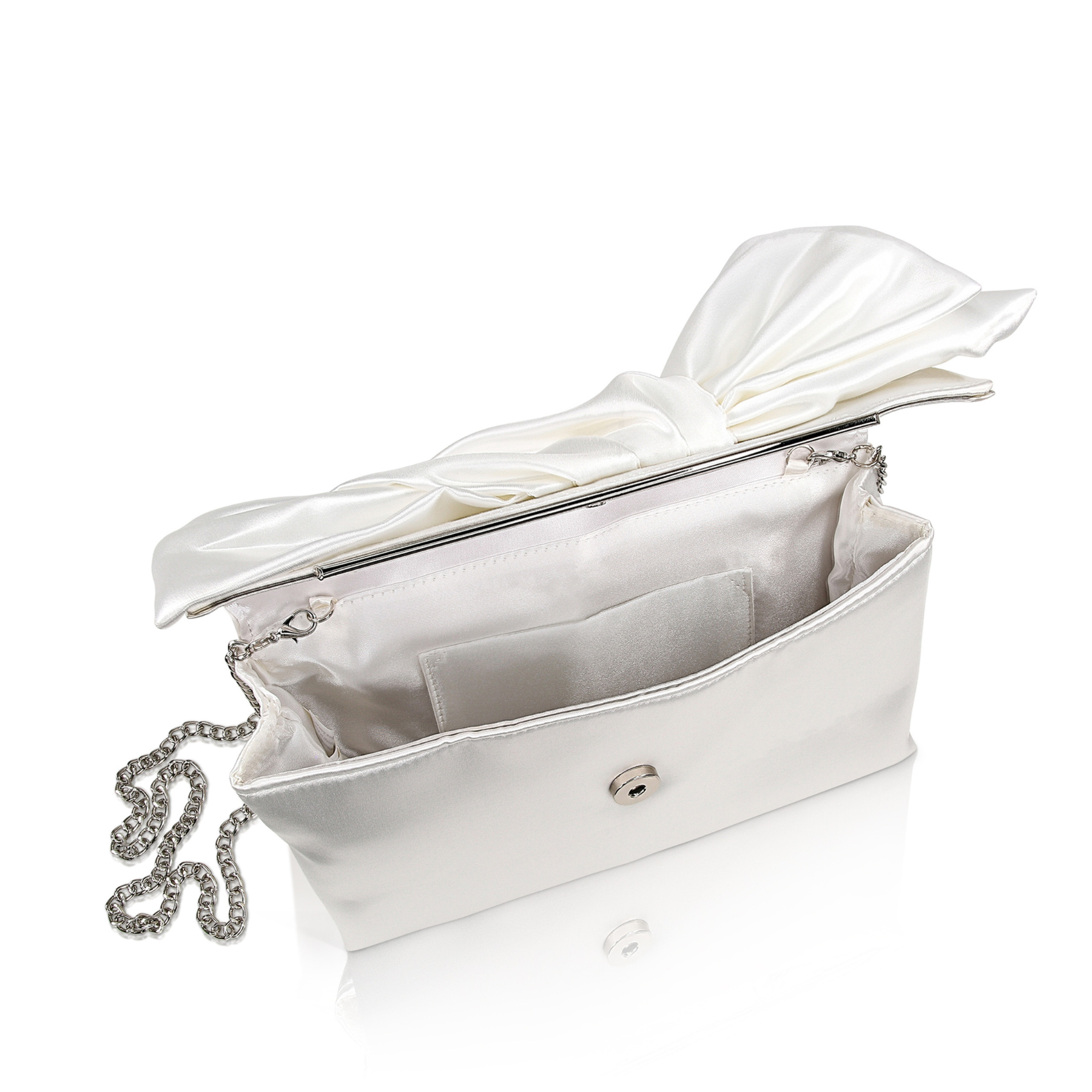 Delilah - Handtied Bow Envelope Clutch - White