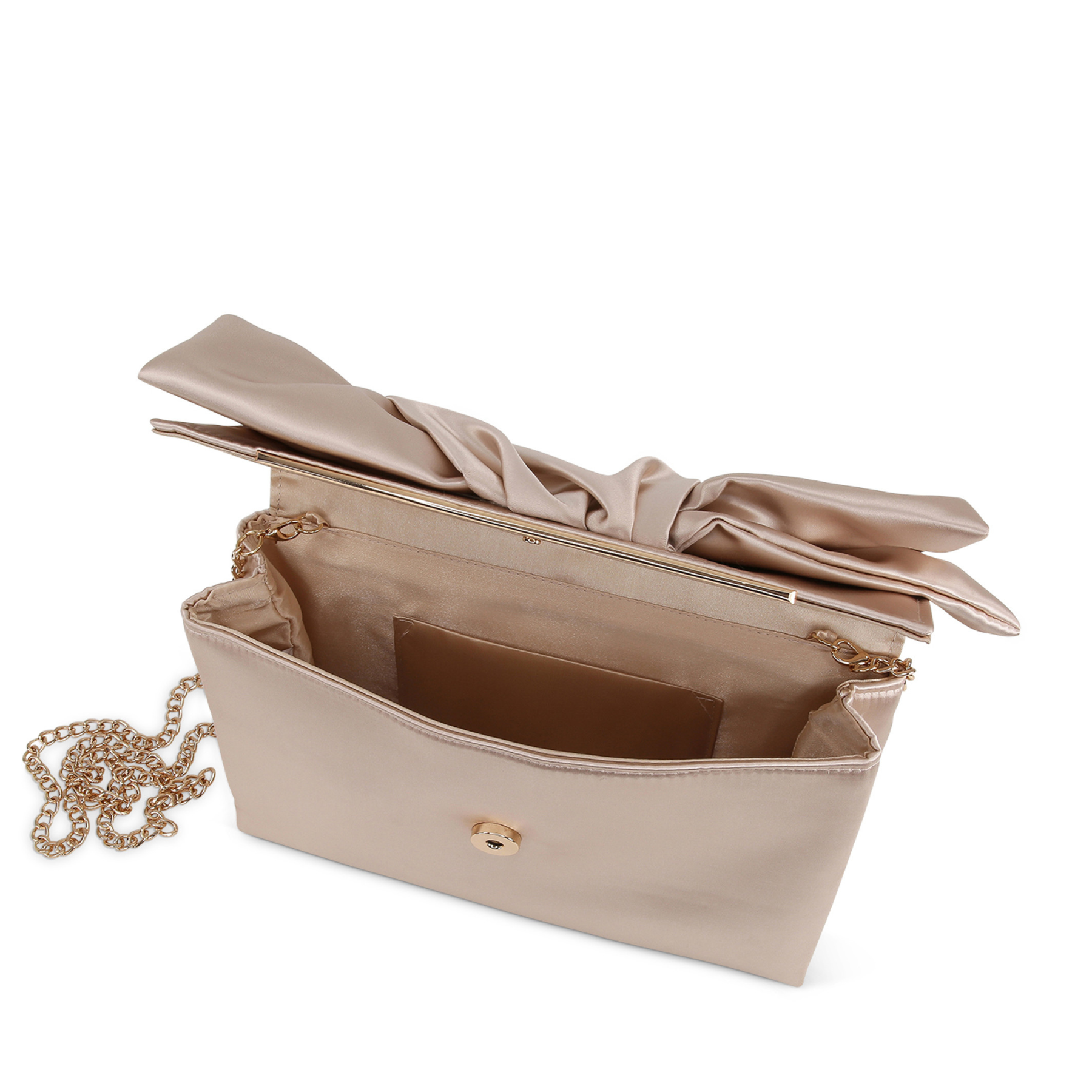 Delilah - Handtied Bow Envelope Clutch - Champagne Nude