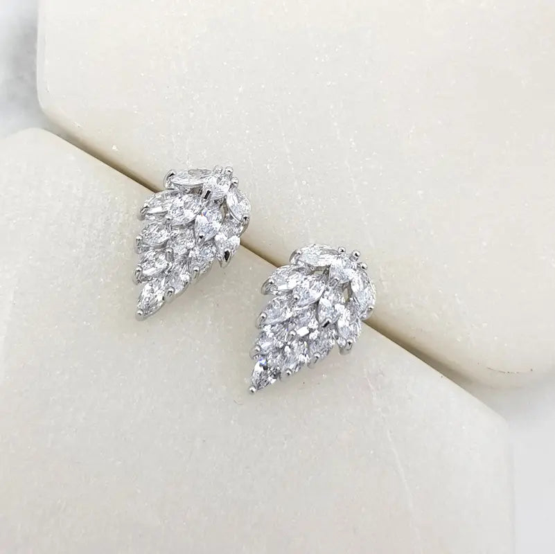Blaire - Crystal Marquise Cluster Stud Bridal Earrings