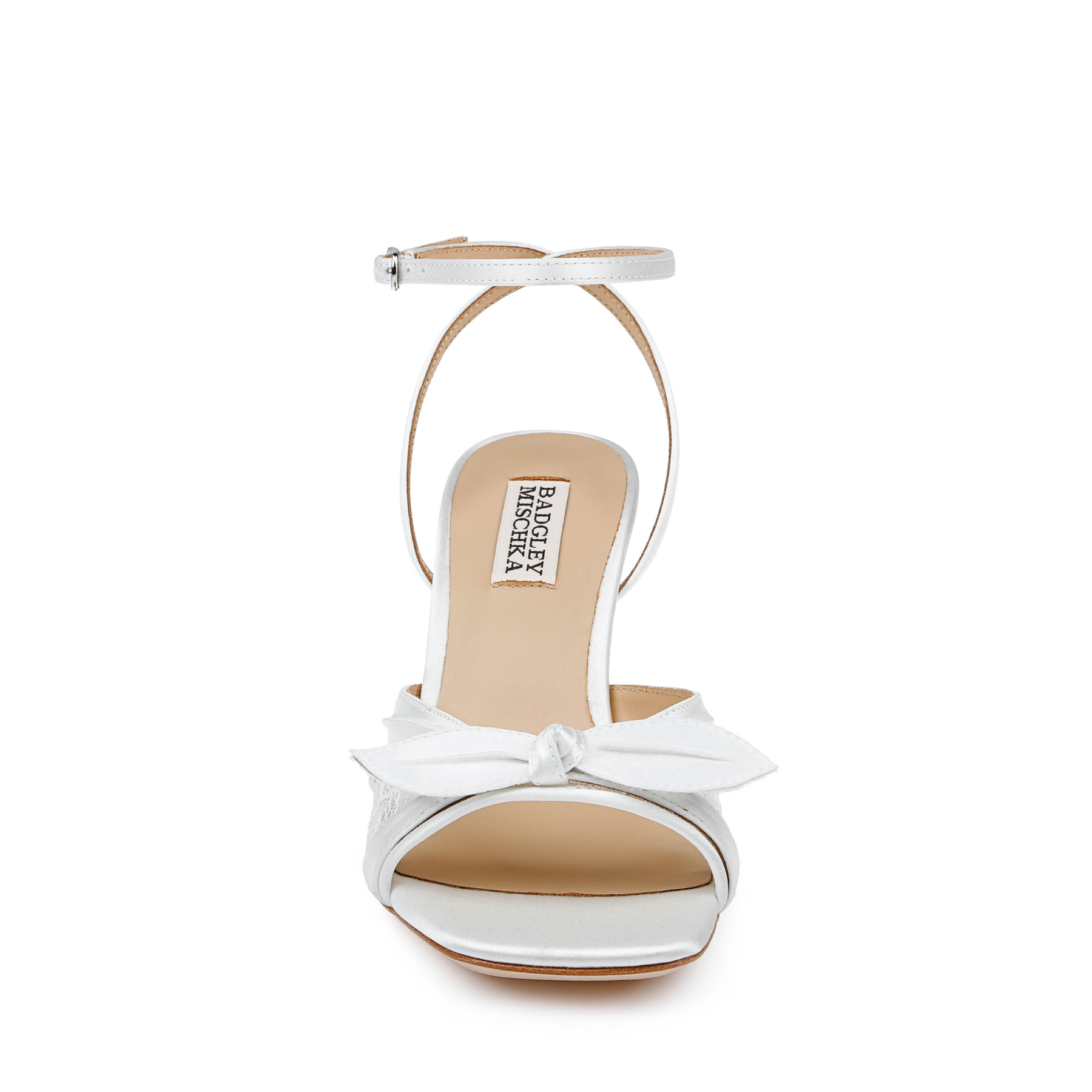 Joselyn - Open Toe Lace Ankle Strap Stiletto Heels - Soft White