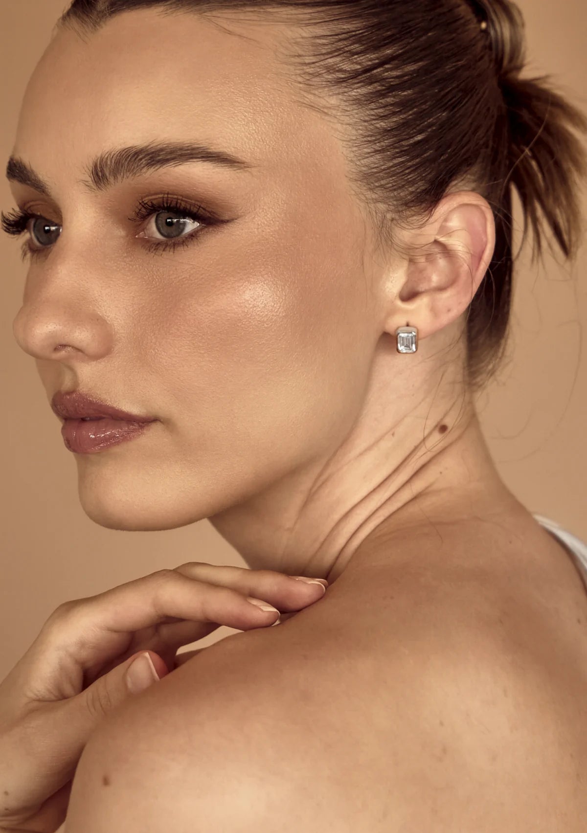 Lola Knight - Andrea - Crystal Stud Earrings - Silver