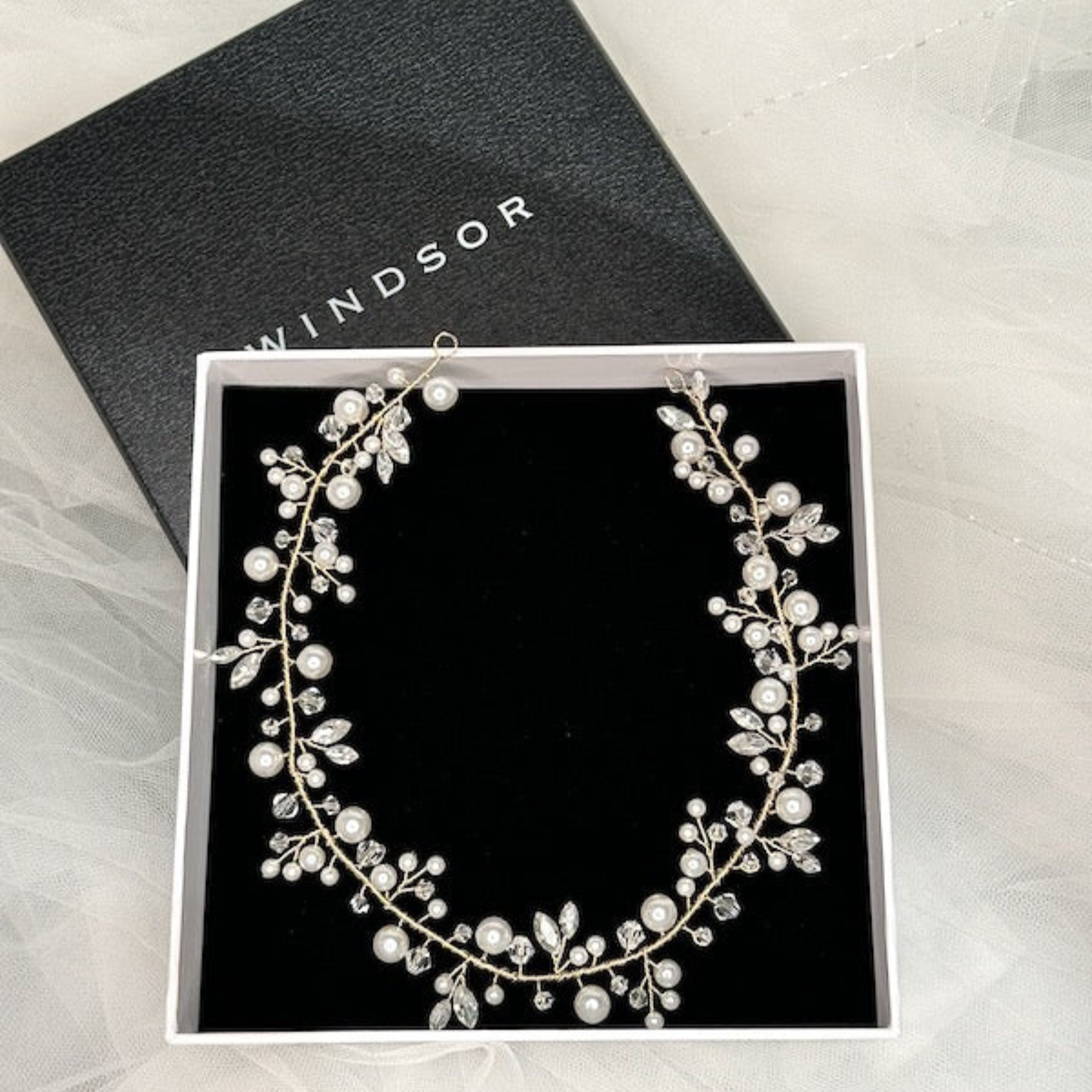 Cleo Pearl & Crystal Bridal Hair Vine