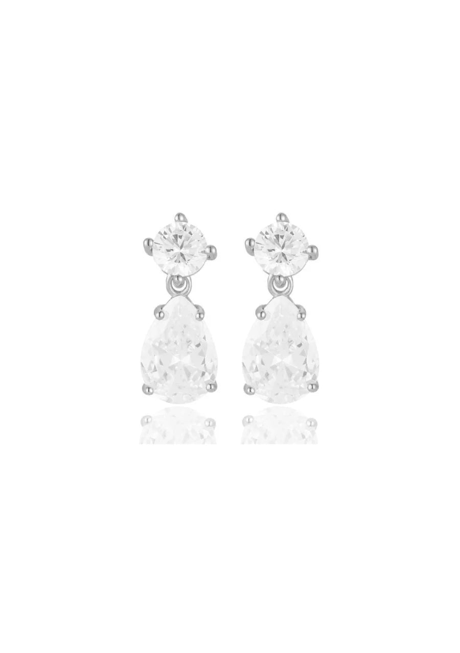 Lola Knight - Carmen - Crystal Bridal Drop Earrings - Silver