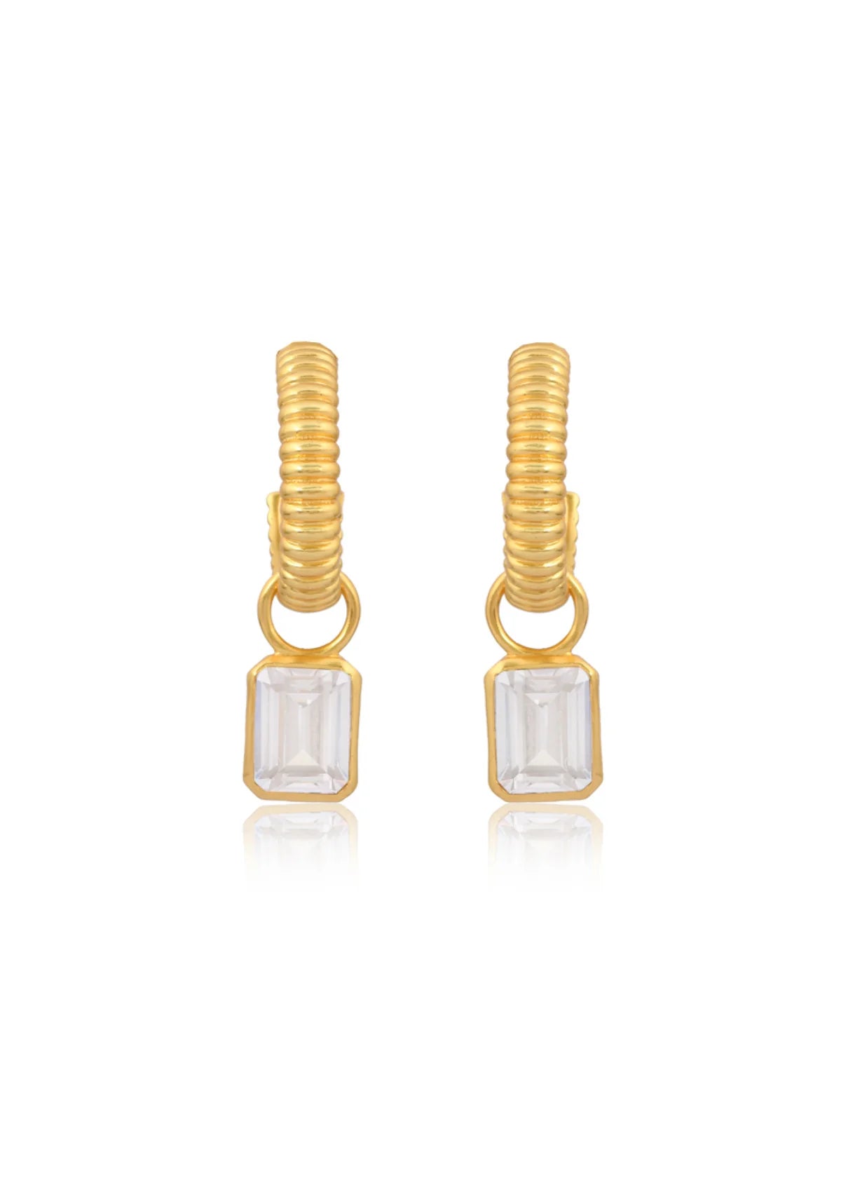 Lola Knight - Dawn - Crystal Charm Drop Bridal Earrings - 18K Gold