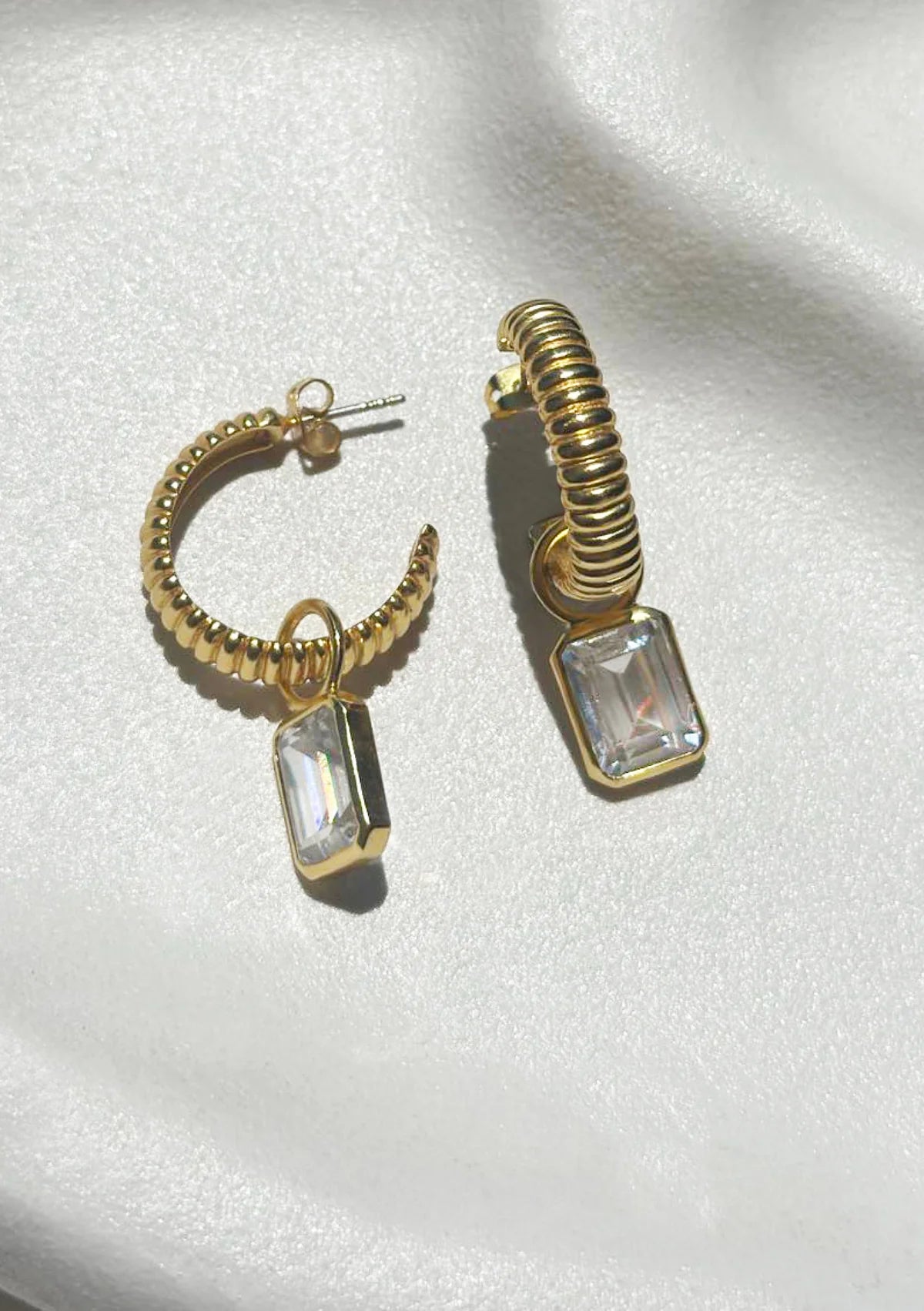 Lola Knight - Dawn - Crystal Charm Drop Bridal Earrings - 18K Gold