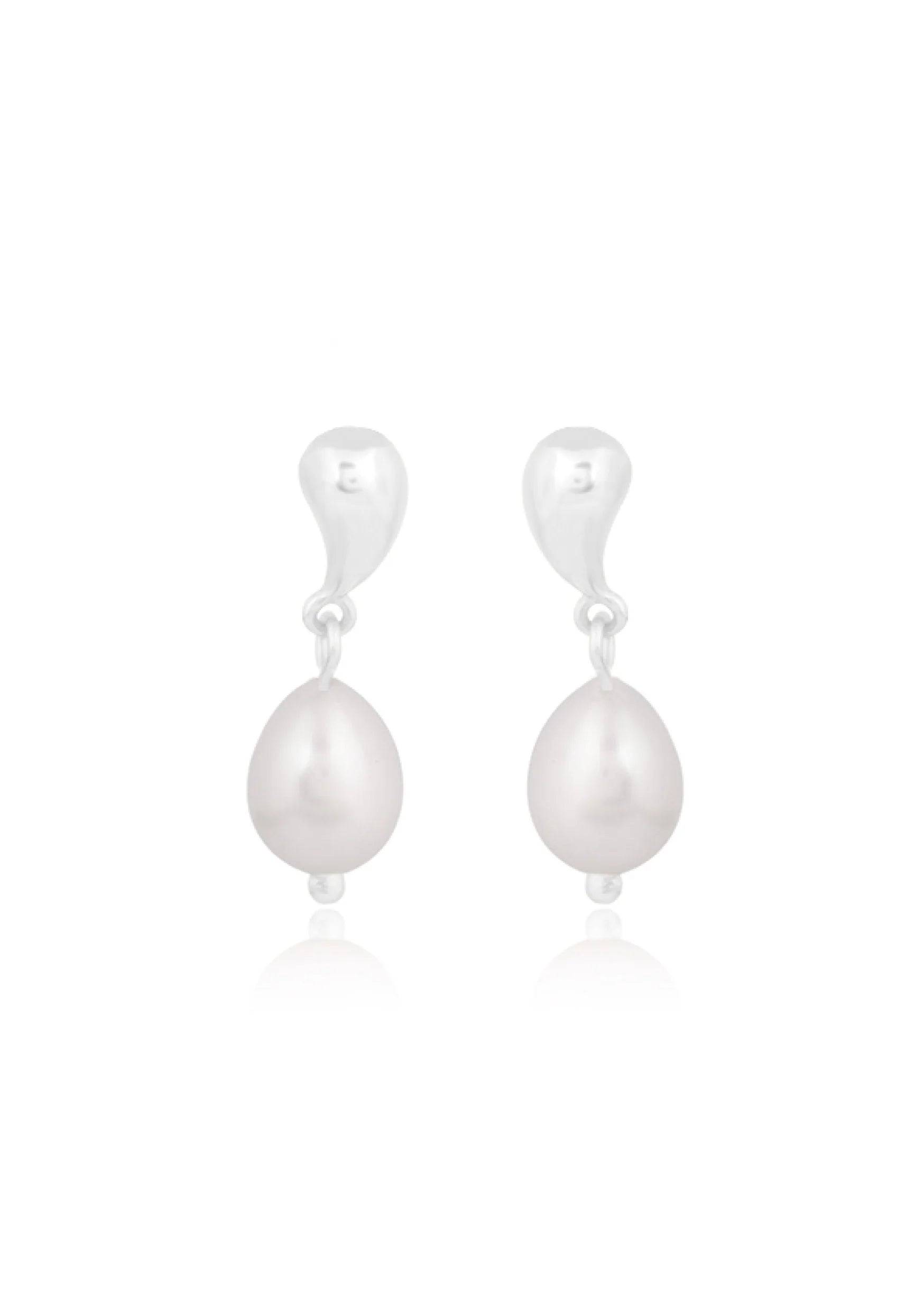 Lola Knight - Hailey - Pearl Drop Bridal Earrings - Silver