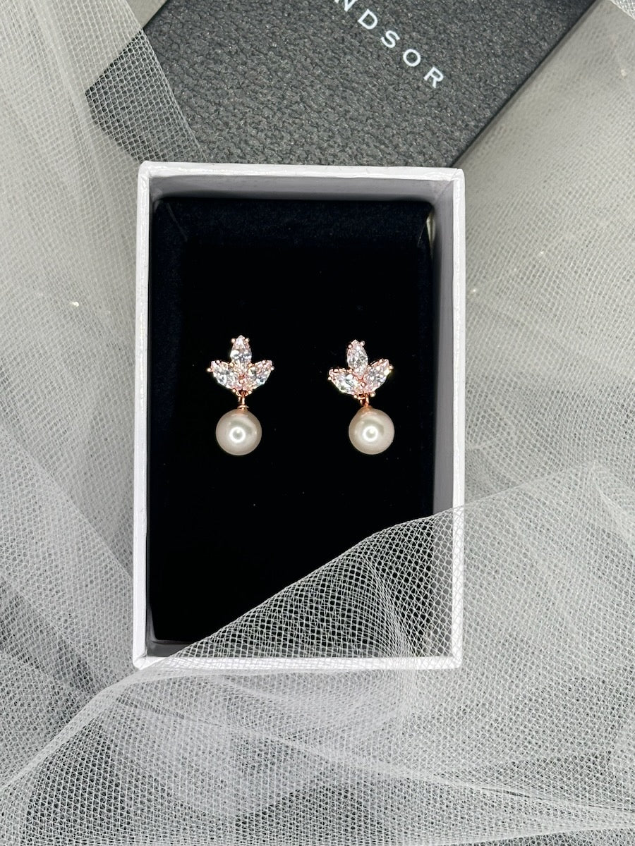Lola - Pretty Pearl Drop Bridal Earrings
