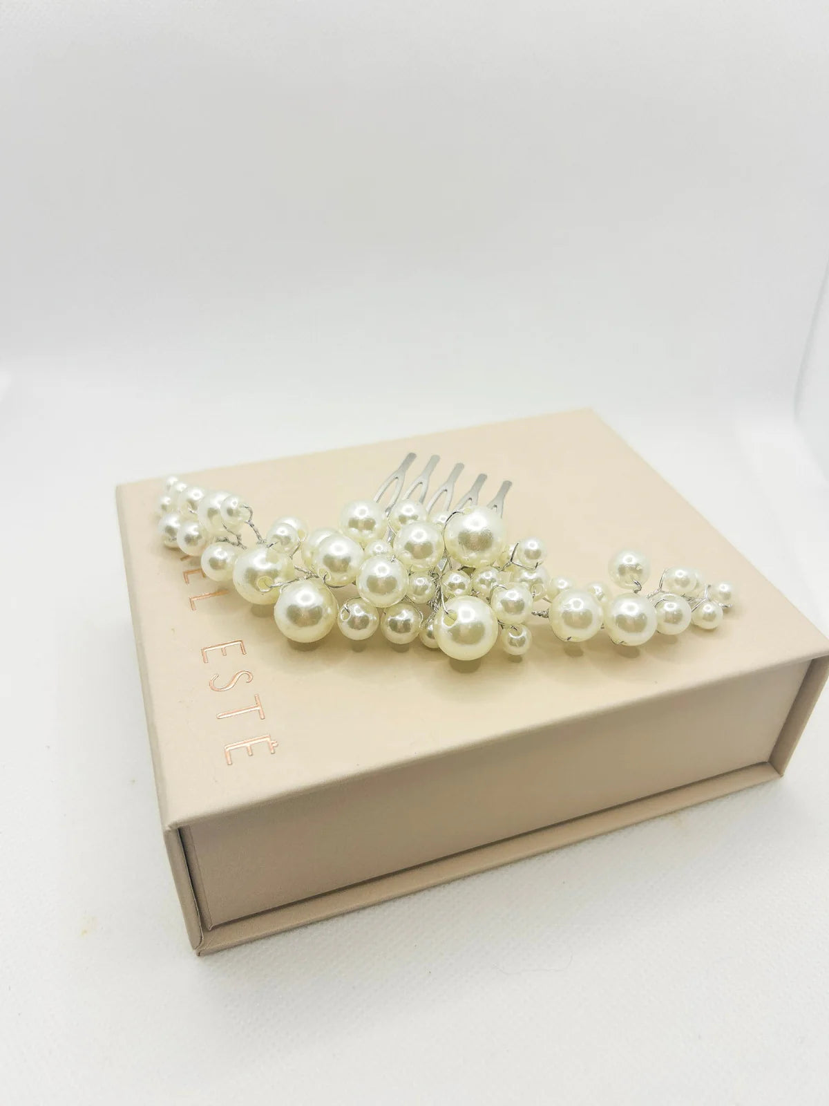 A'el Este - Savannah - Pearl Bridal Comb - Silver