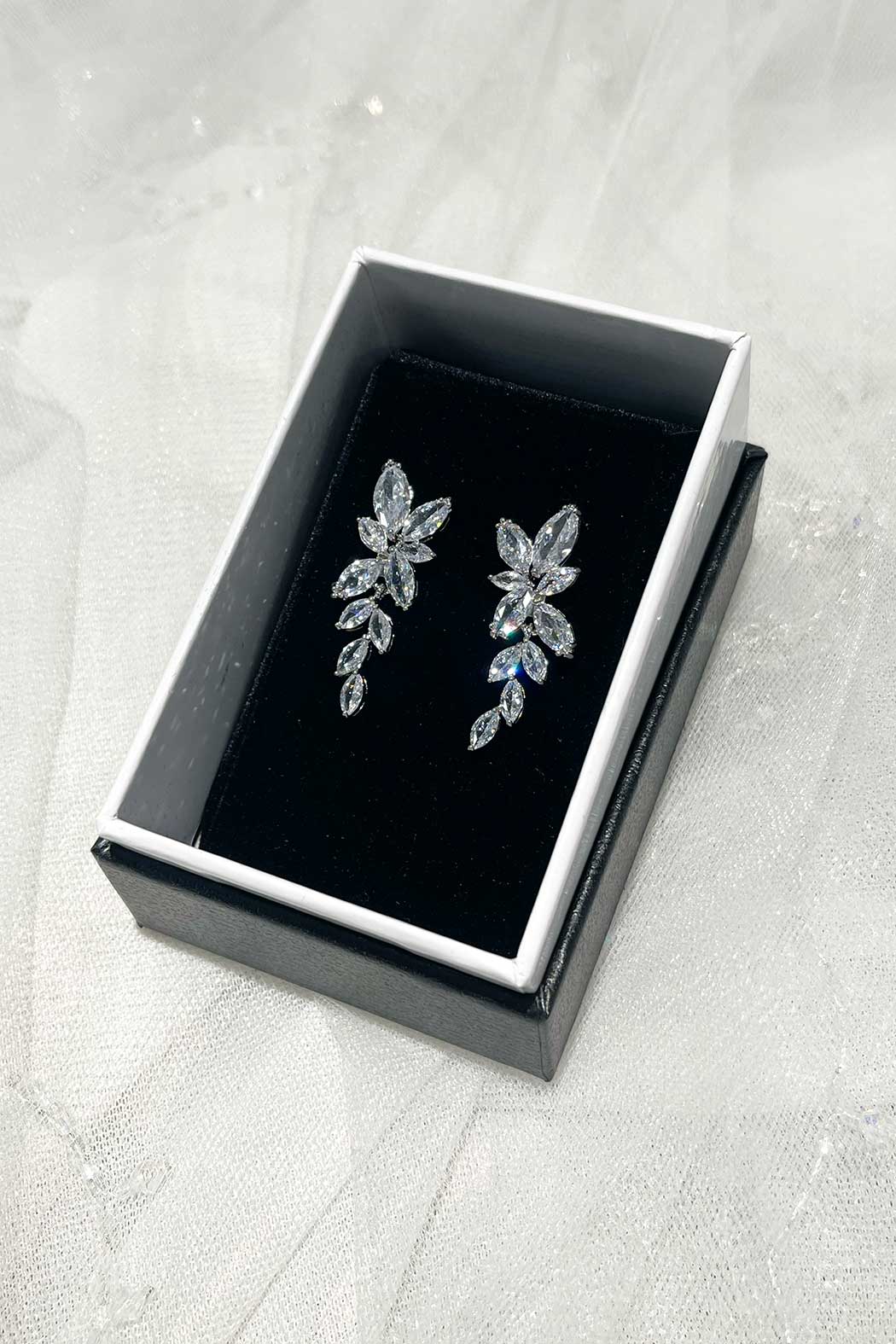 Bloom - Marquise Crystal Cluster Drop Bridal Earrings