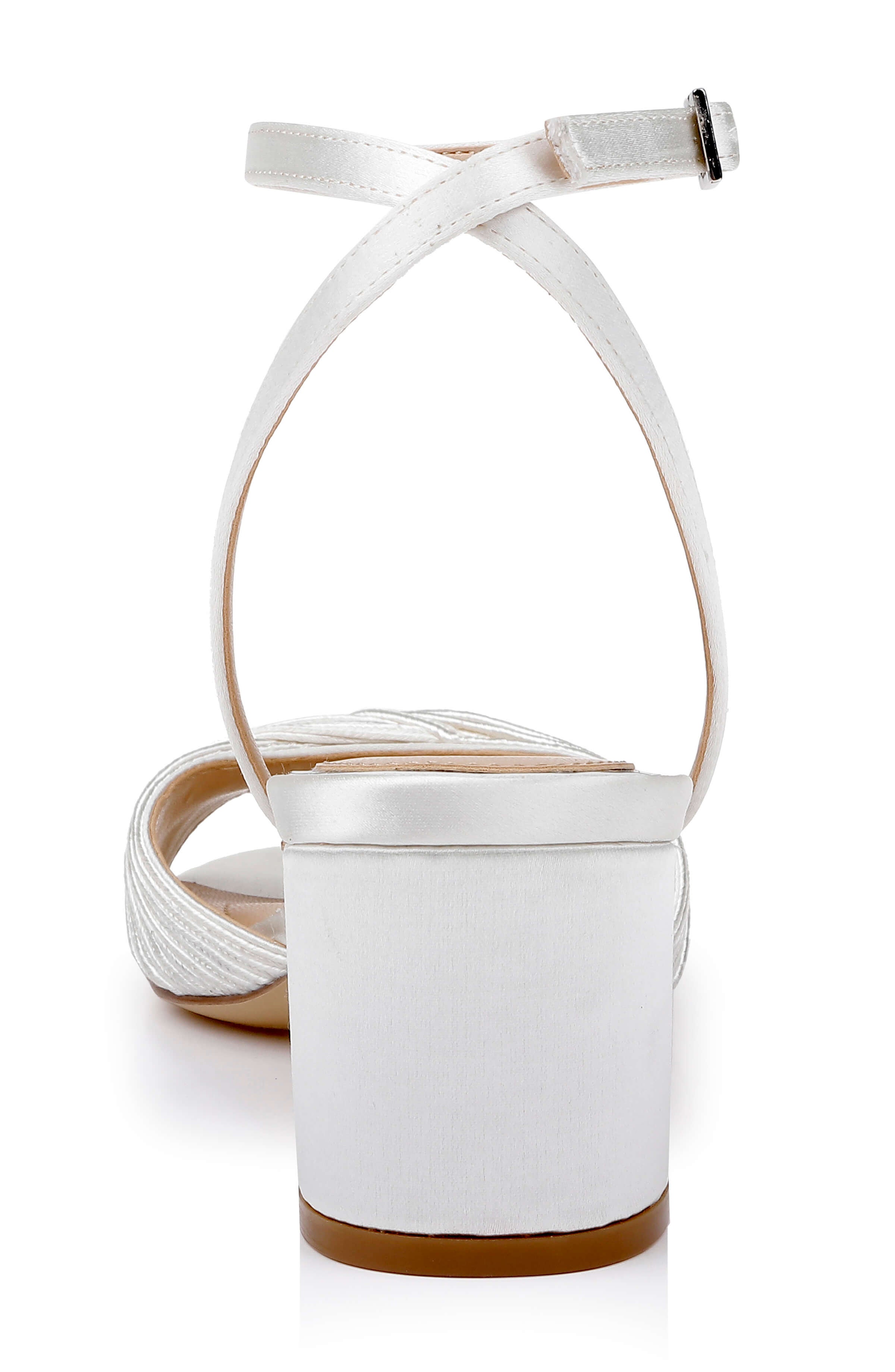 Pretty - Open Toe Strappy Low Block Heel - Ivory