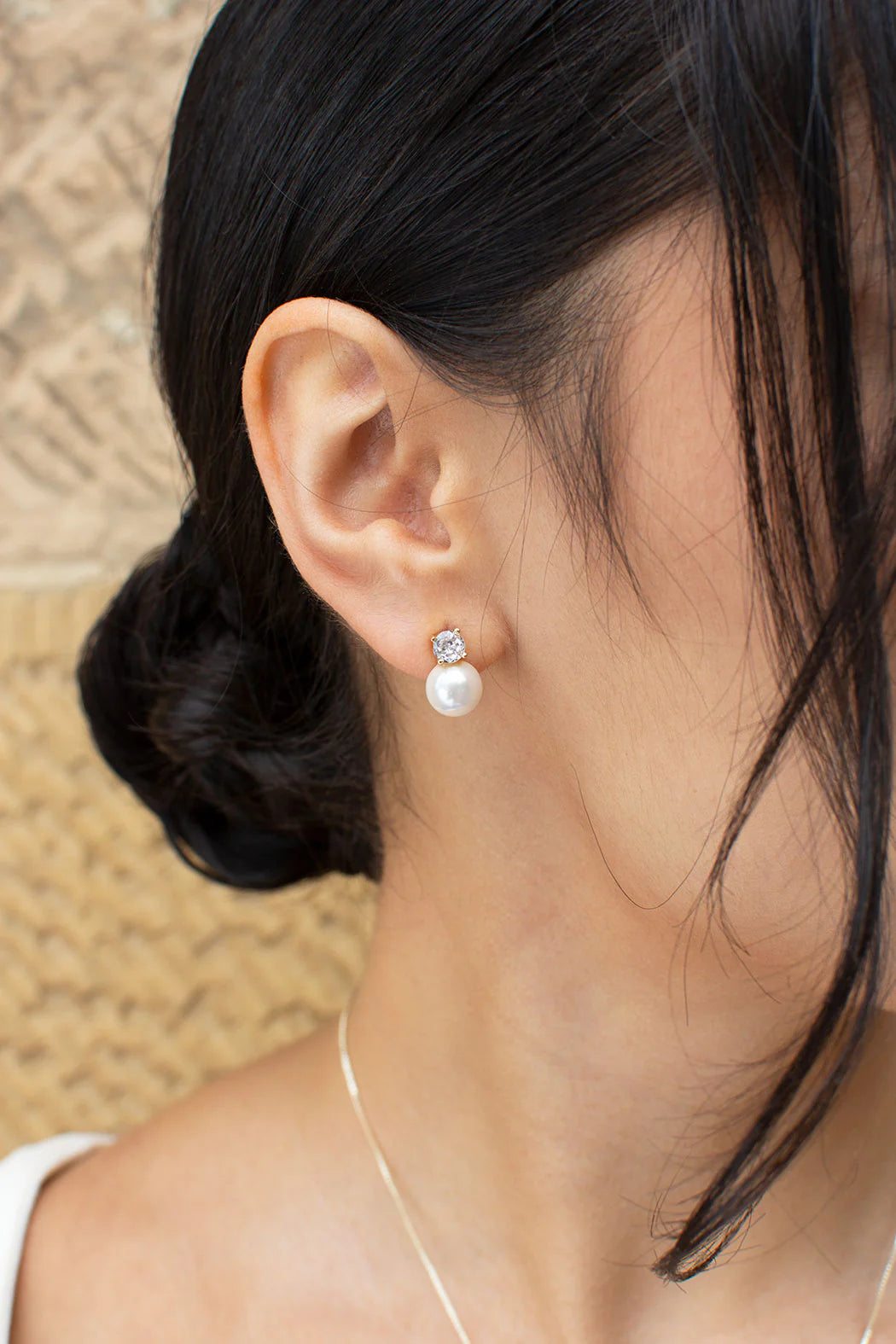Anne - Pearl and Swarovski Crystal Bridal Stud Earrings