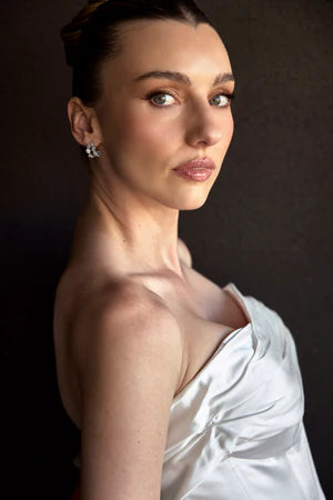 Lola Knight - Sia - Crystal Bridal Hoop Earrings - Silver