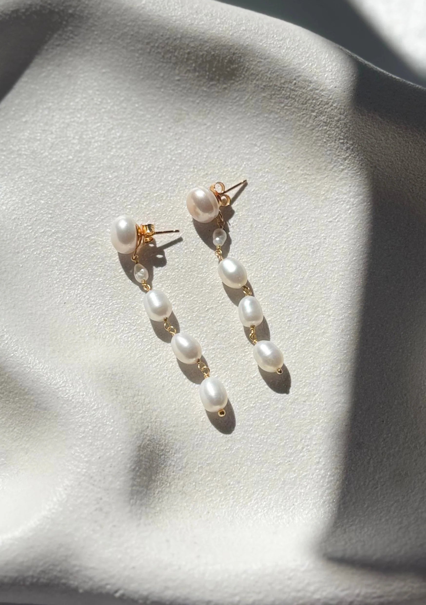 Lola Knight - Summer - Pearl Drop Bridal Earrings - 18K Gold