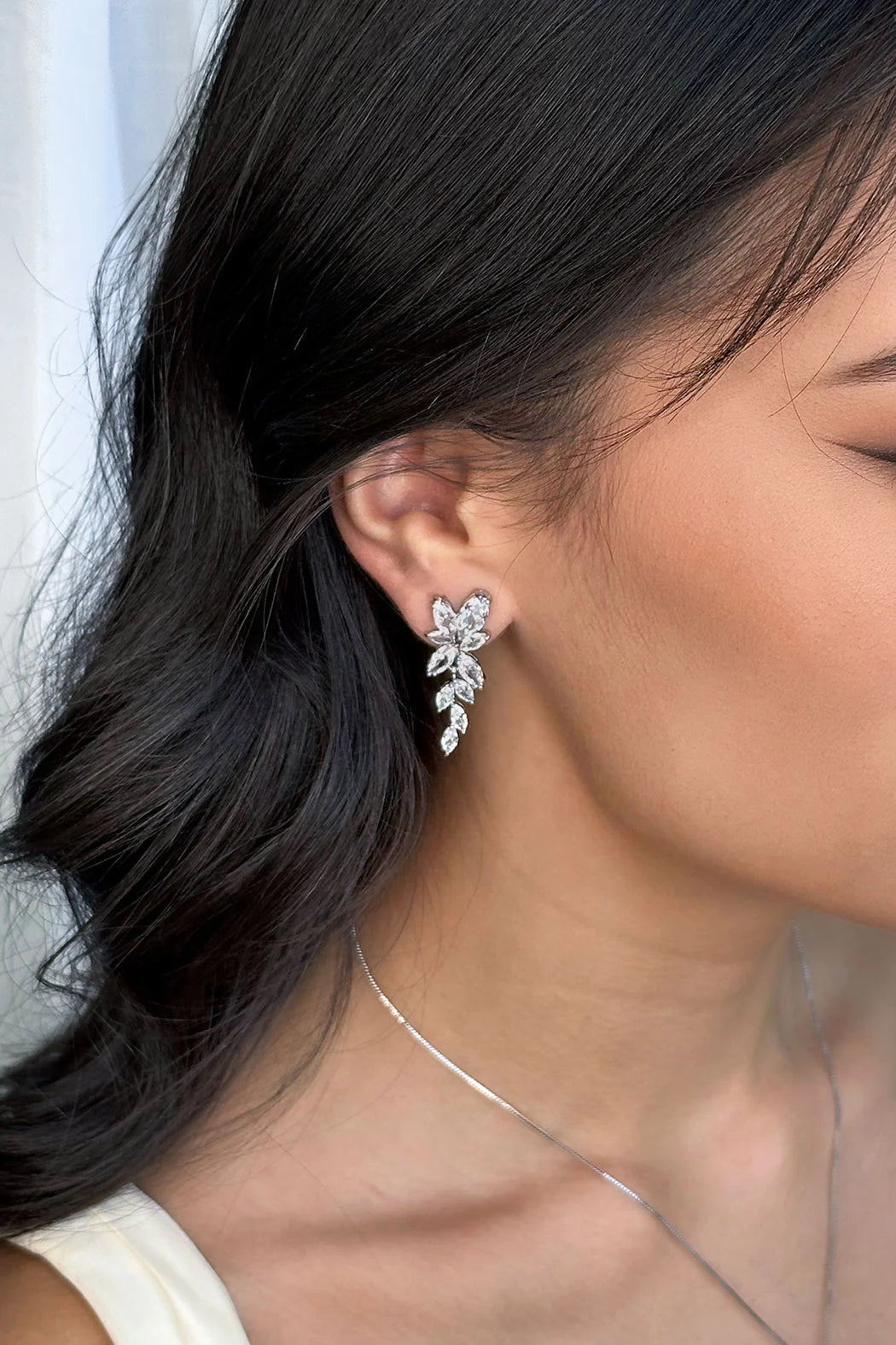 Bloom - Marquise Crystal Cluster Drop Bridal Earrings