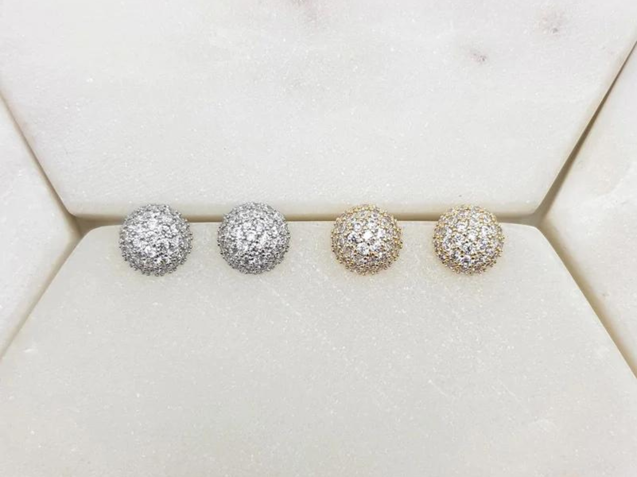 Tilly - Round Pave Crystal Bridal Stud Earrings