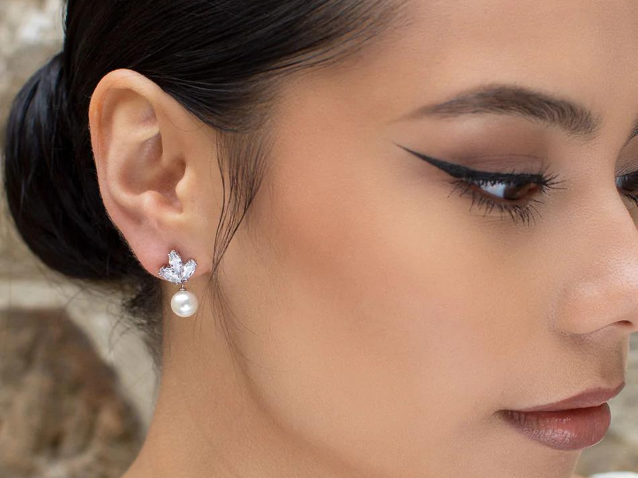 Lola - Pretty Pearl Drop Bridal Earrings