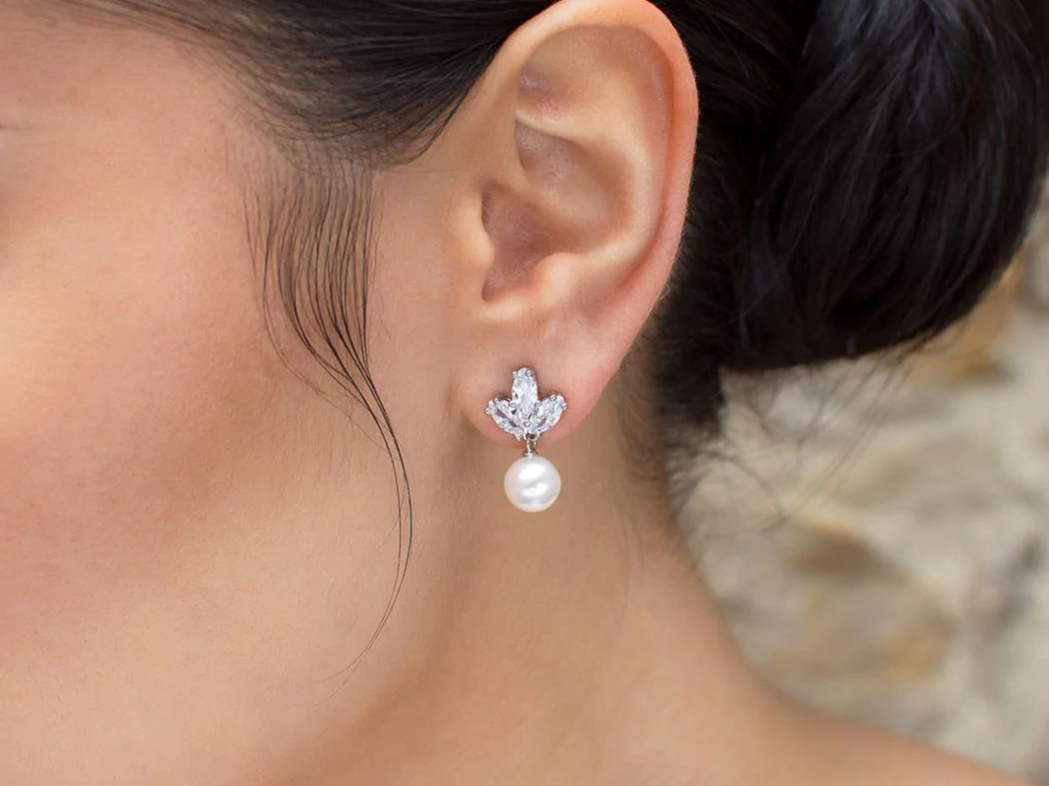 Lola - Pretty Pearl Drop Bridal Earrings