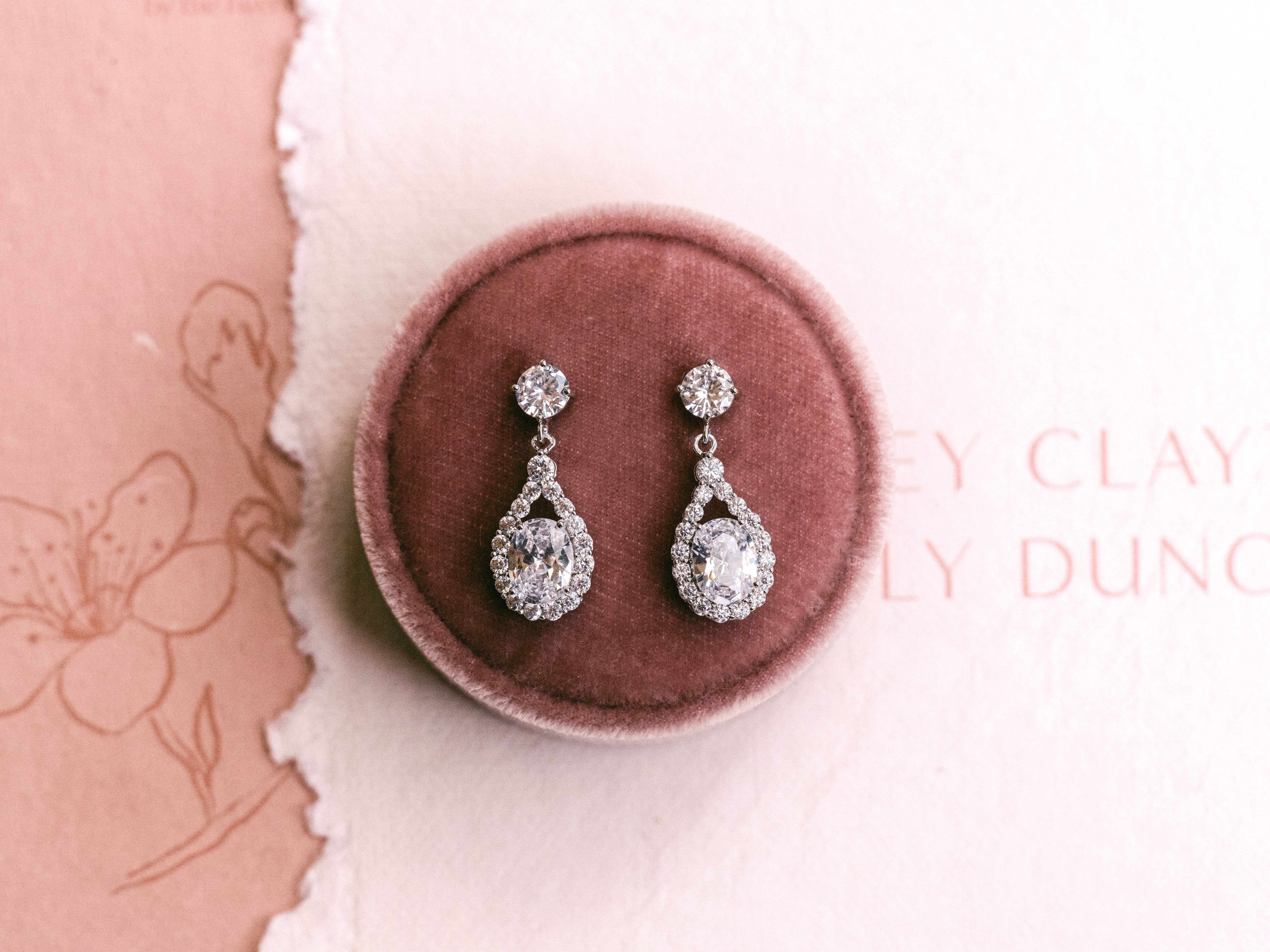 Nova - Petite Crystal Bridal Drop Earrings