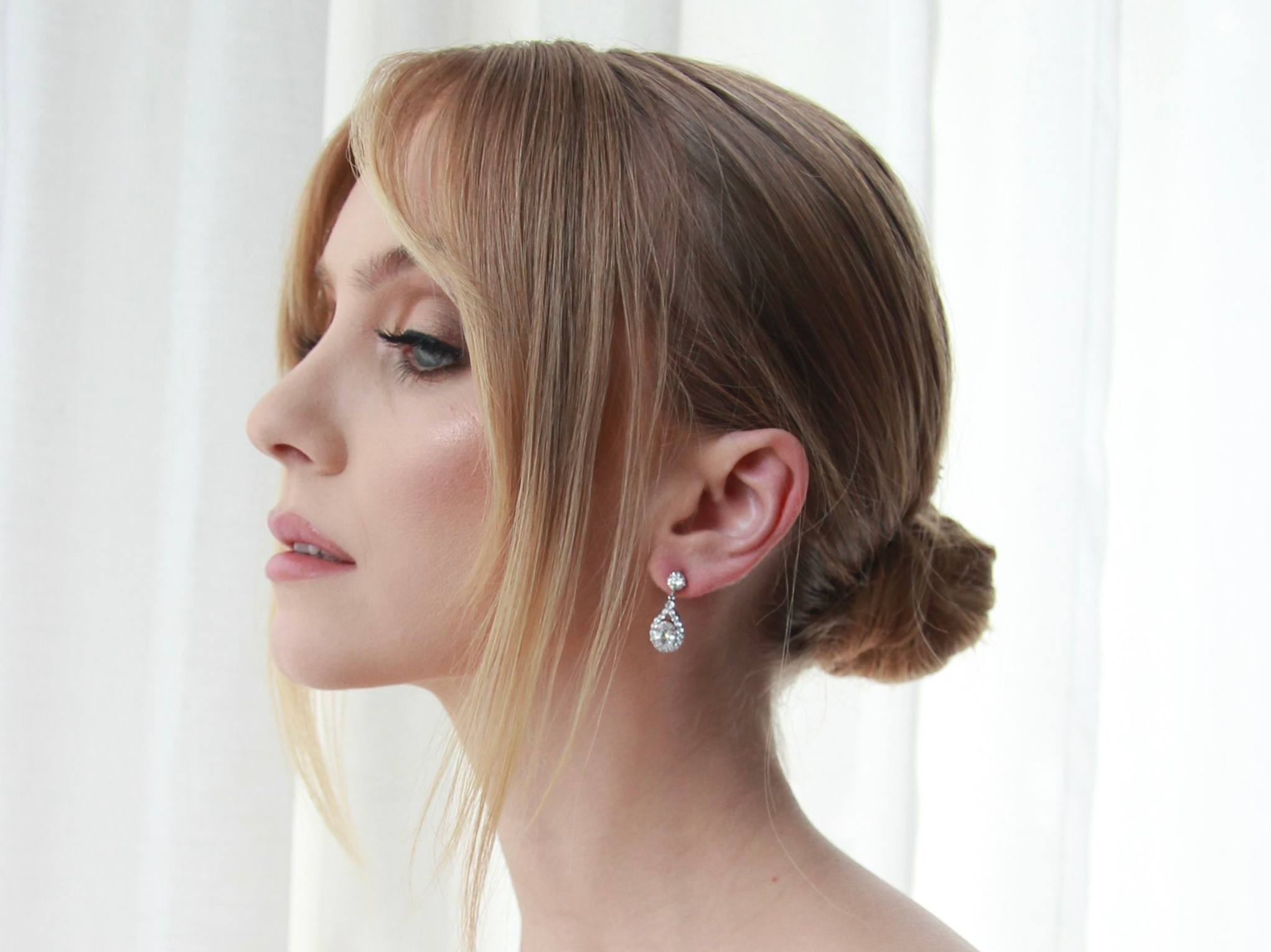 Nova - Petite Crystal Bridal Drop Earrings