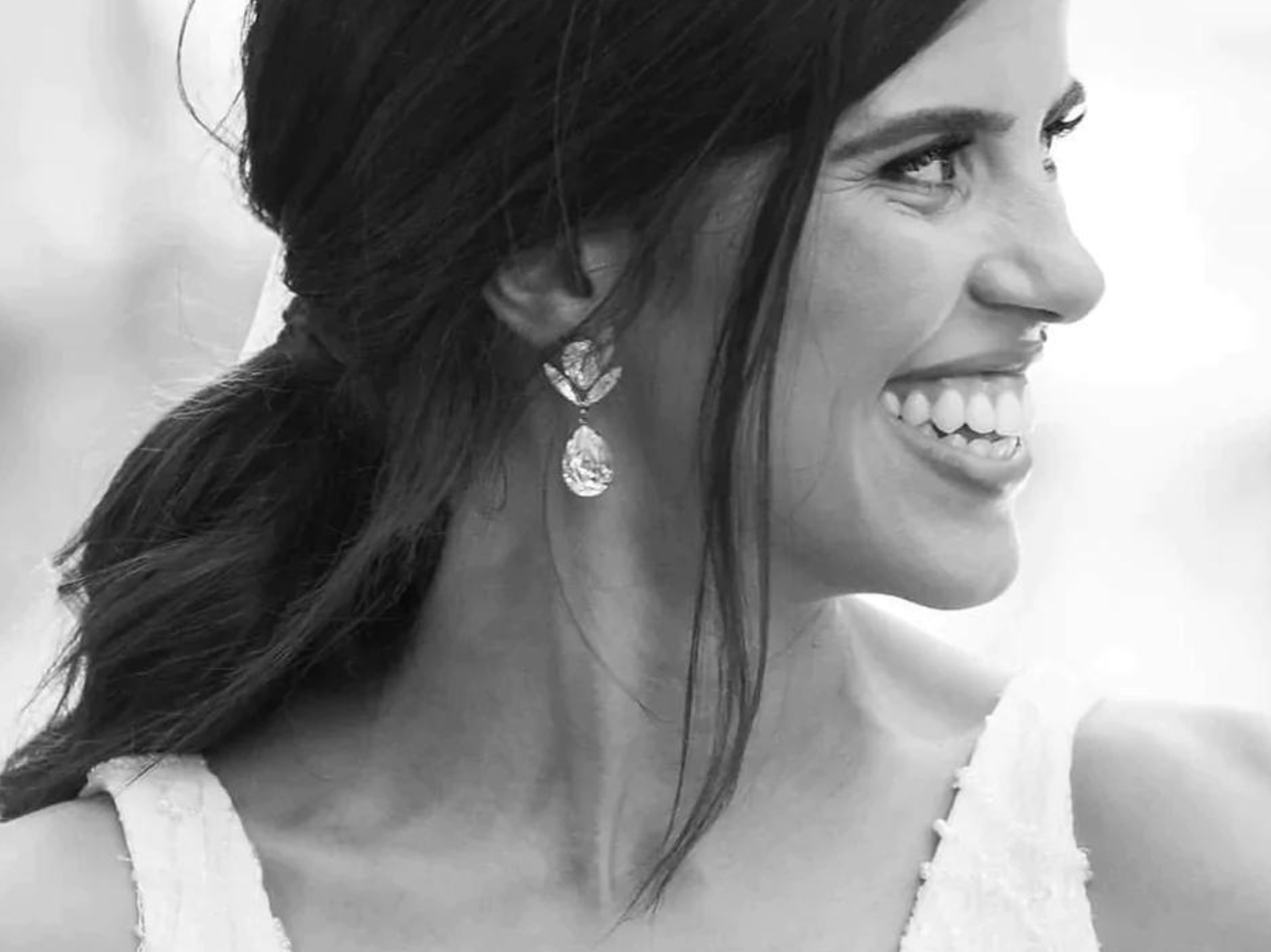 Bird Studs - Silver Swarovski Bridal Cluster Earrings