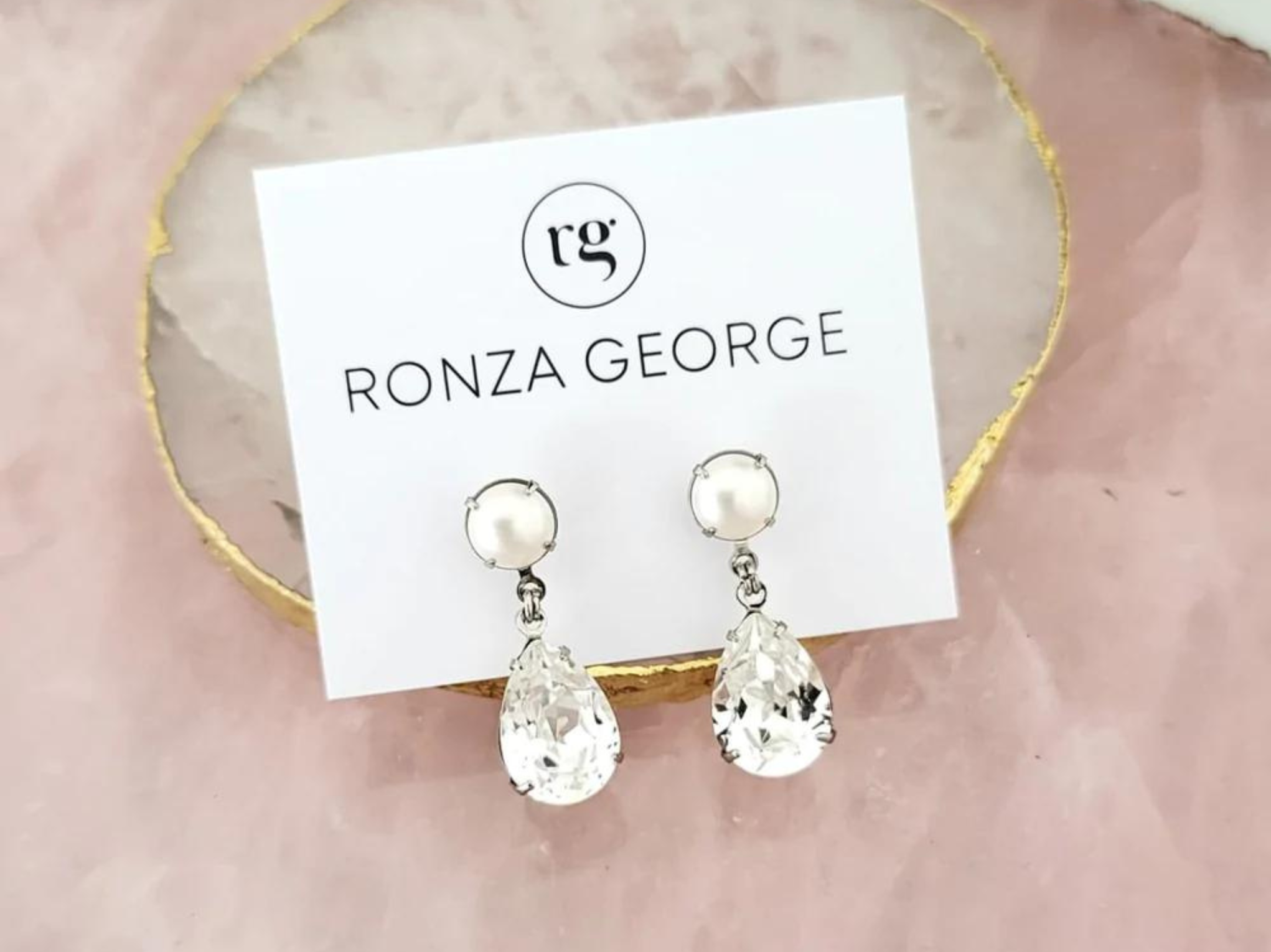 Baby Pear - Small Swarovski Bridal Drop Earrings