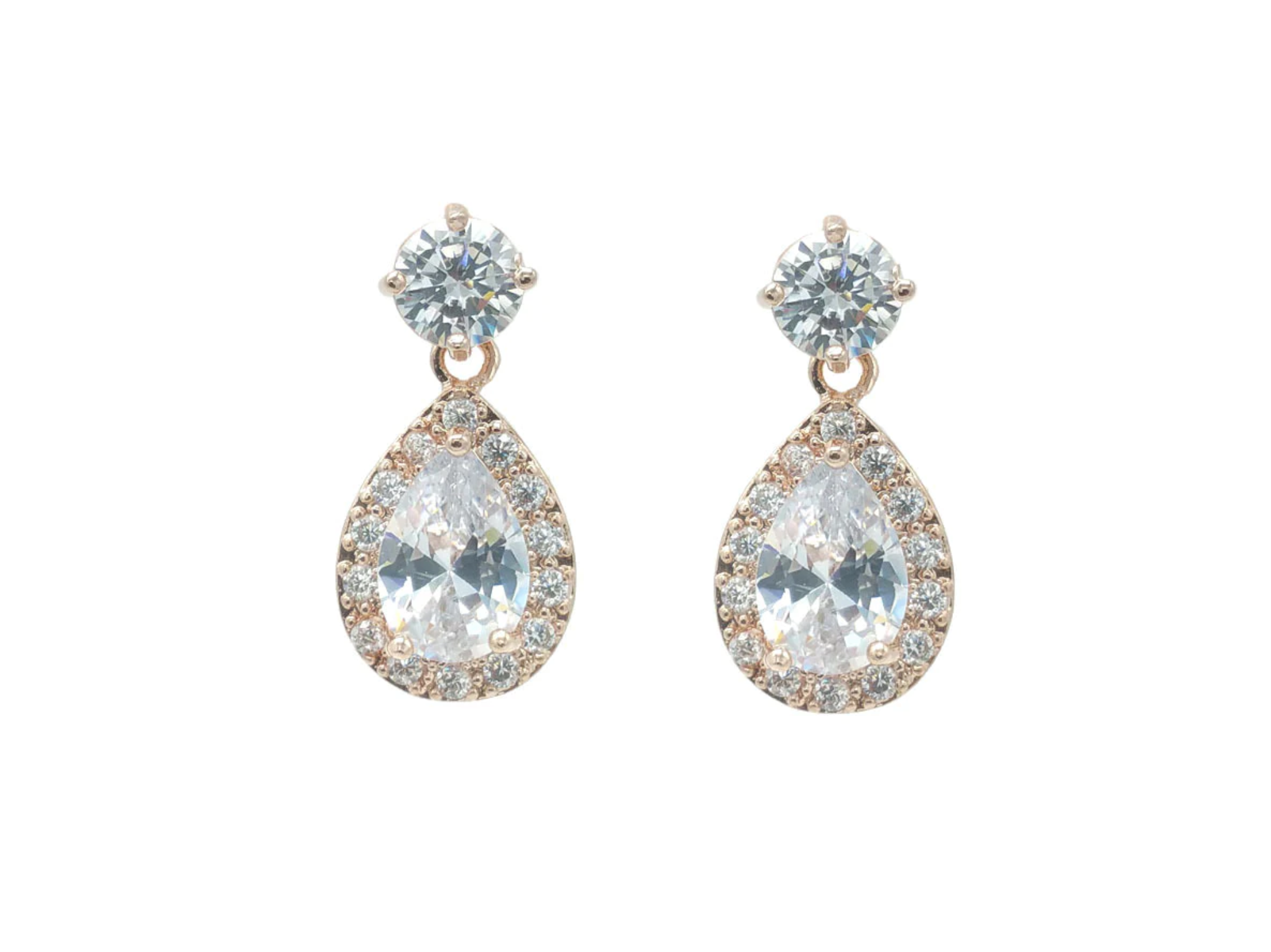 Kate - Sweet Teardrop Crystal Bridal Drop Earrings