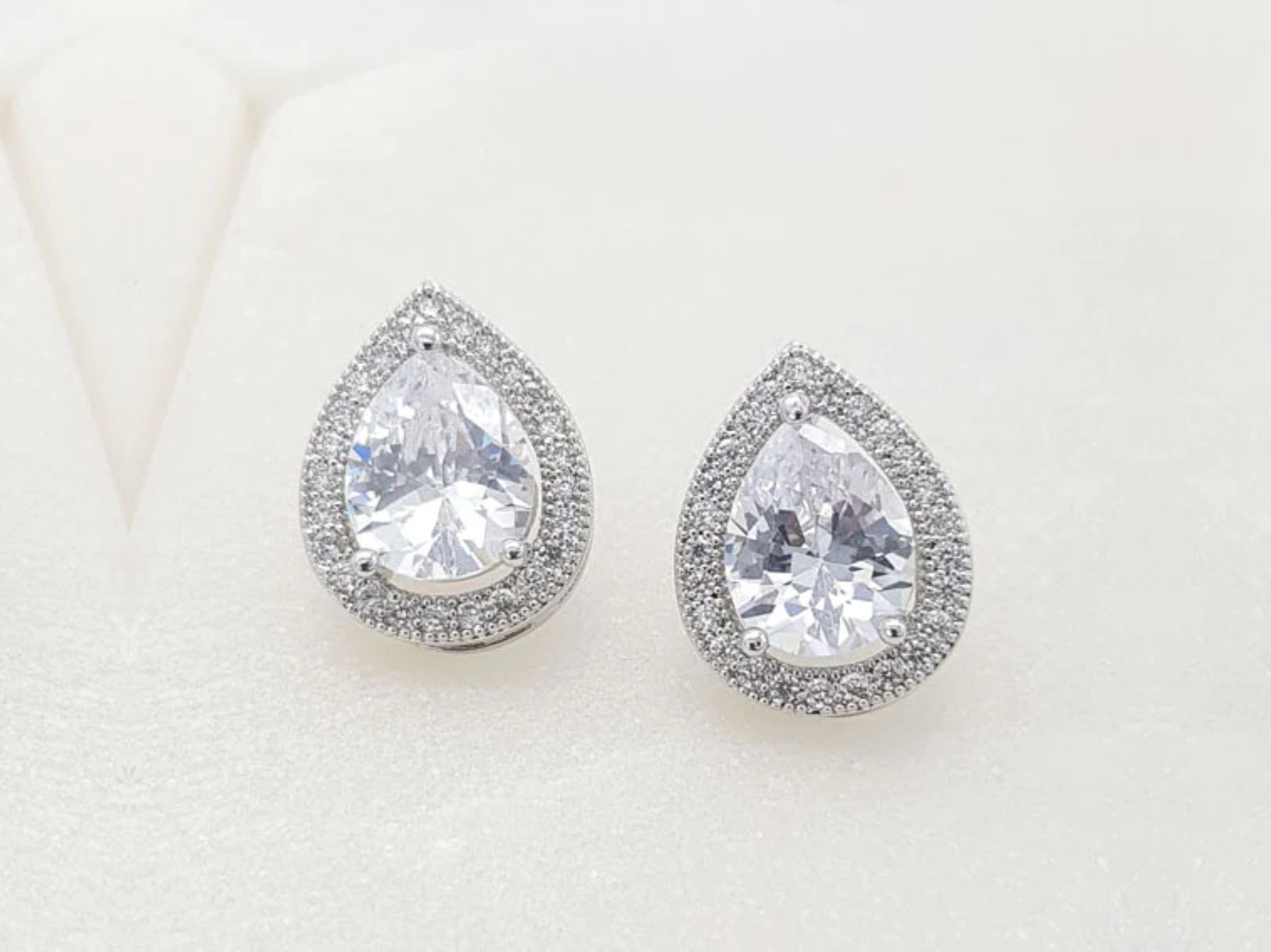 Juliette - Classic Teardrop Crystal Bridal Stud Earrings