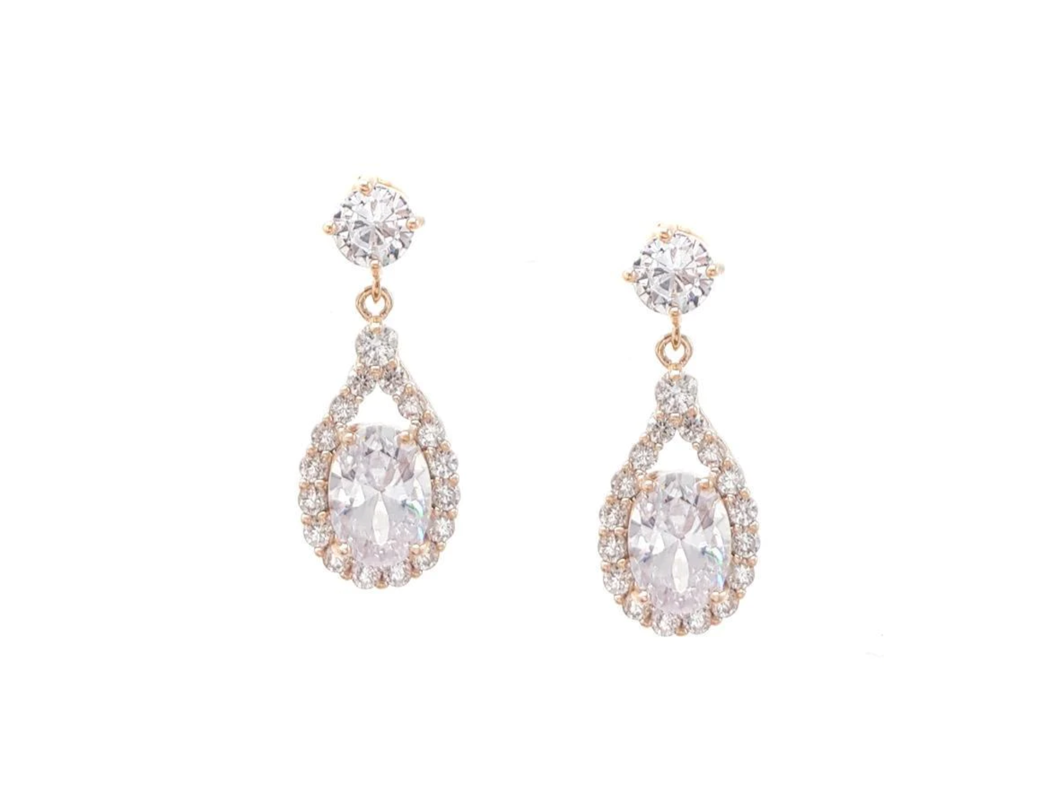 Nova - Petite Crystal Bridal Drop Earrings