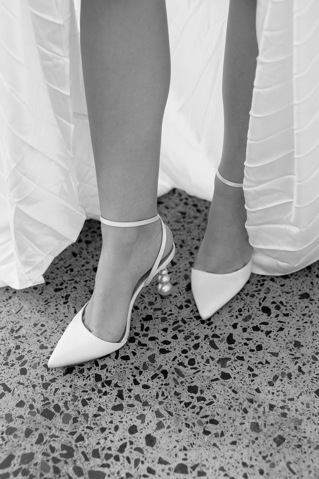 Frances - Pearl Heel Stiletto with Pointed Toe - Soft White