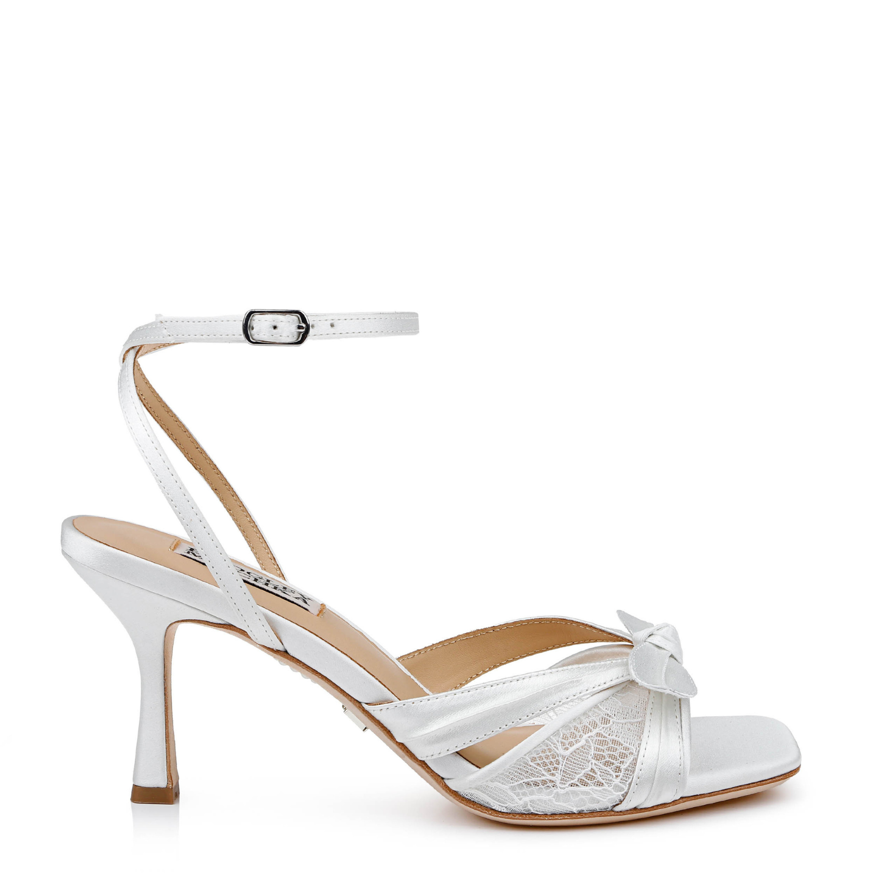 Joselyn - Open Toe Lace Ankle Strap Stiletto Heels - Soft White