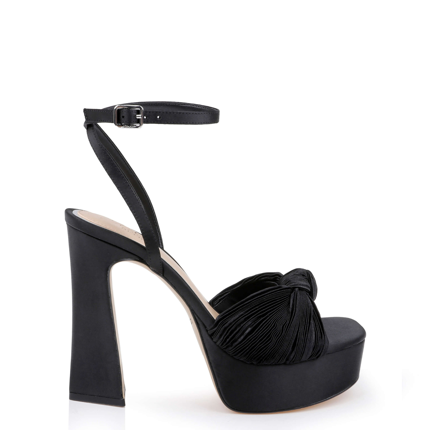 Icelynn - Platform Sandal with Heart-Shaped Buckle - Black