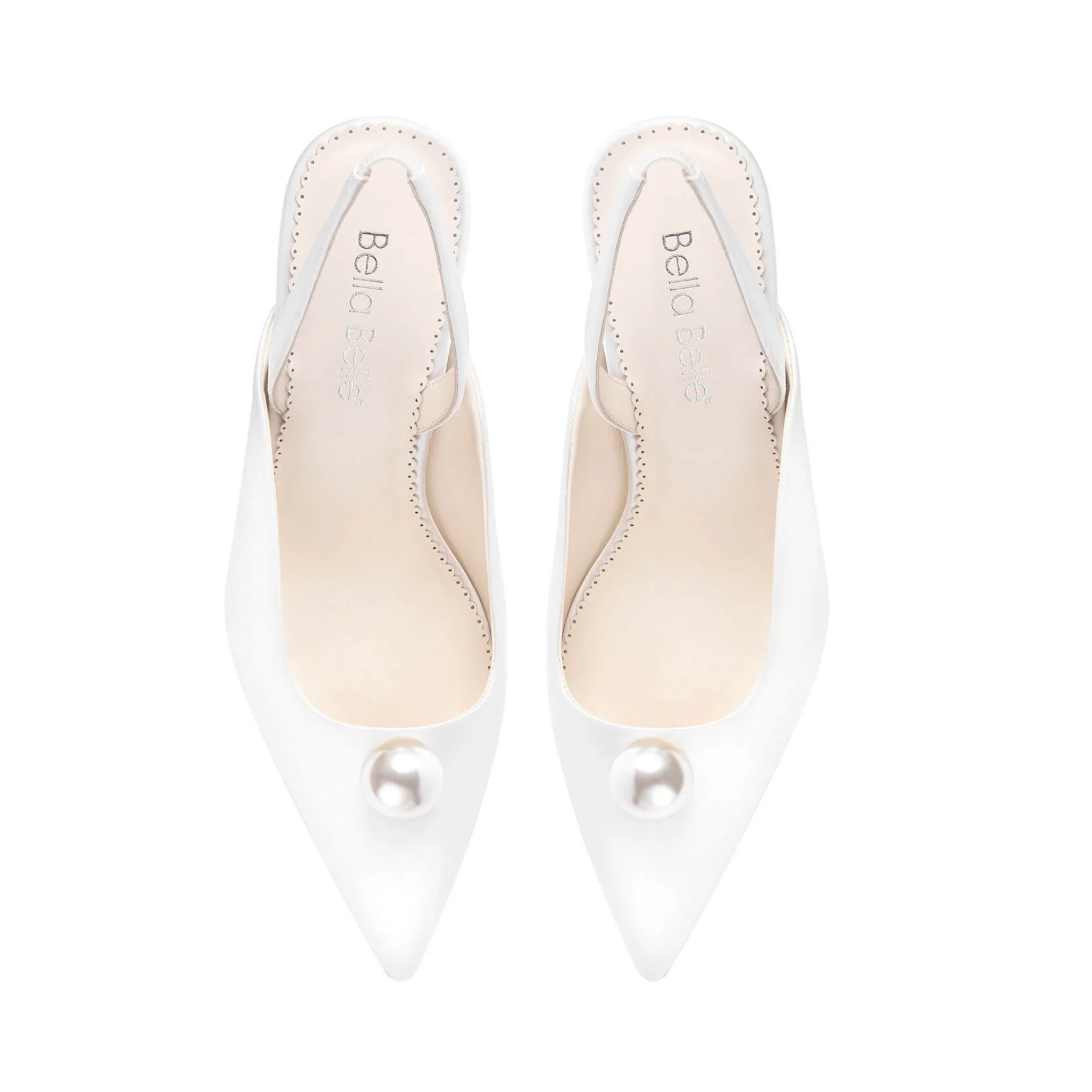Misha - Pearl Slingback Bridal Heels - Ivory